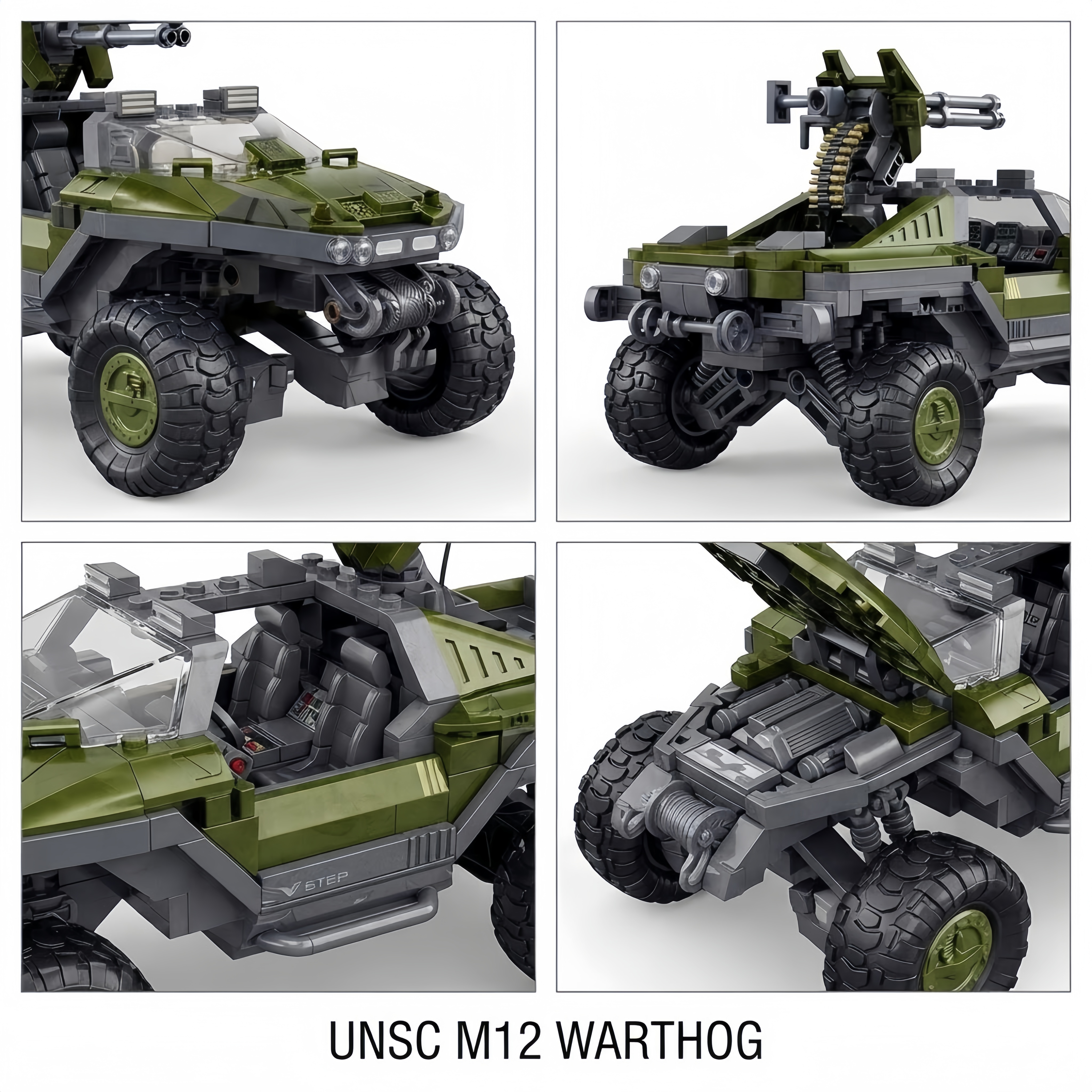 Halo UNSC Warthog Building Block Model
