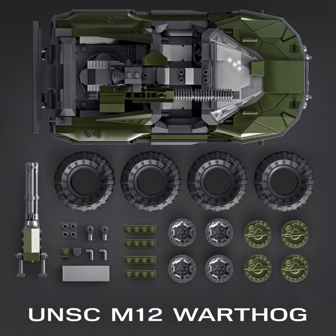 Halo UNSC Warthog Building Block Model