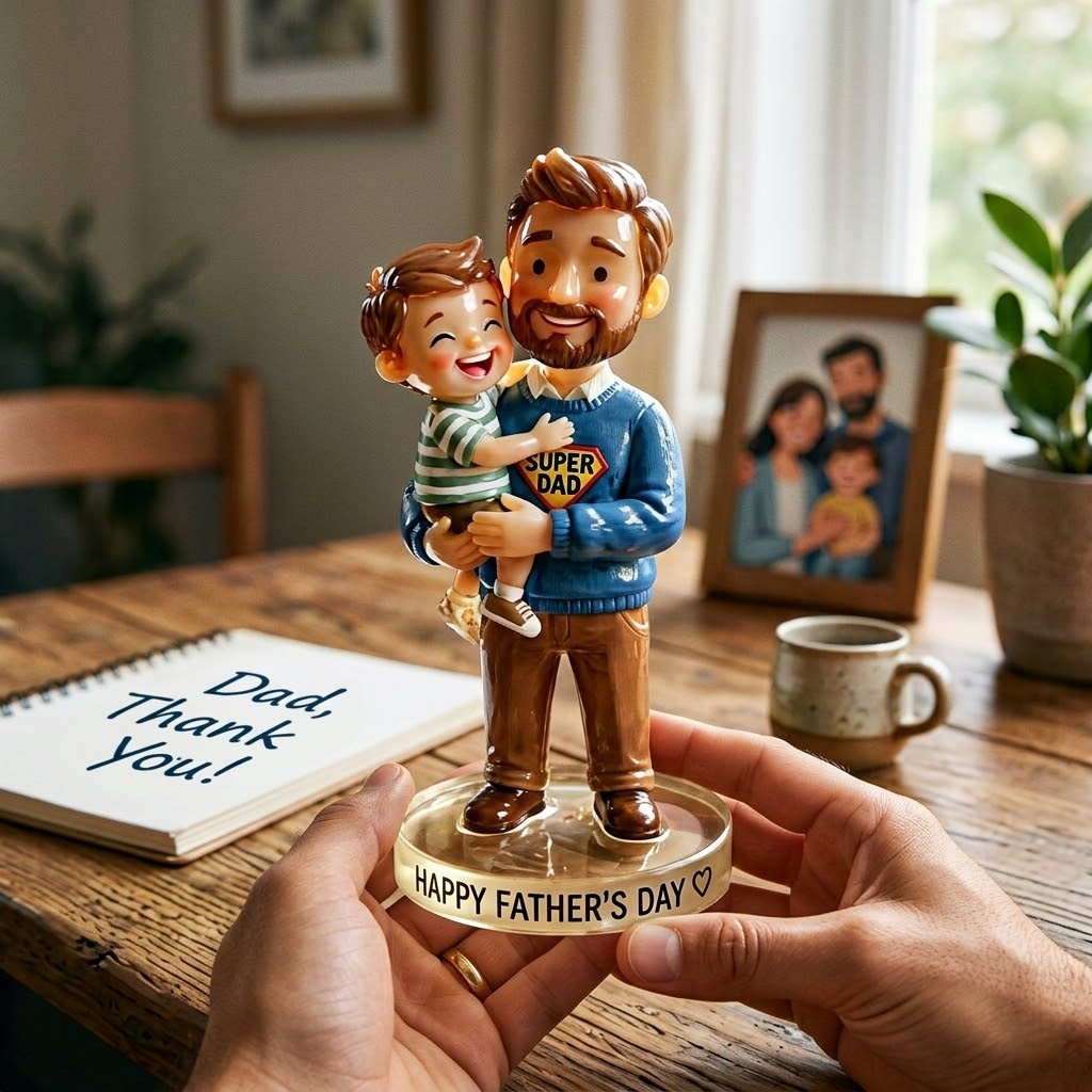 "My Superhero" Customized Father & Son Milestone Figurine