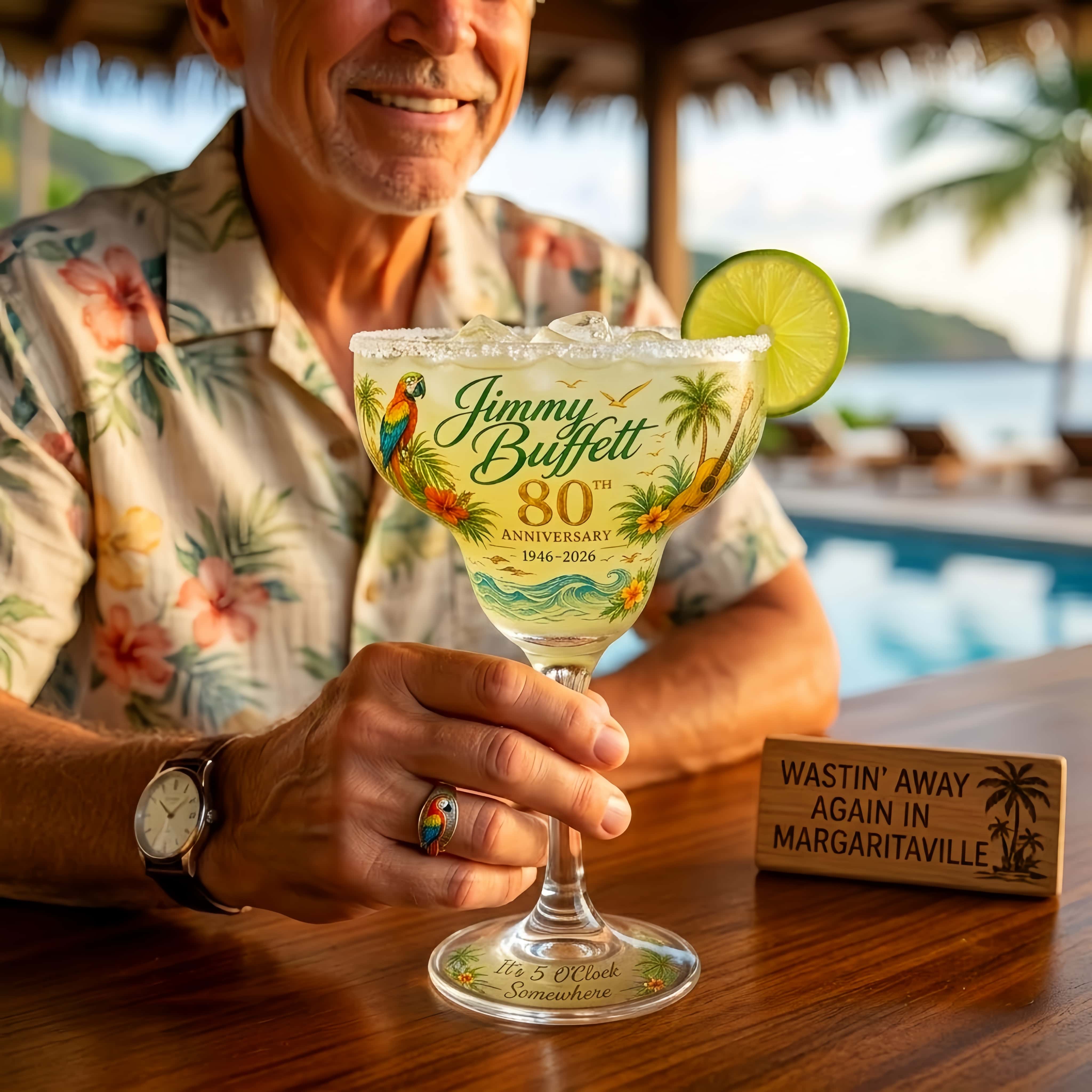 80th Anniversary Island Music Margarita Glass