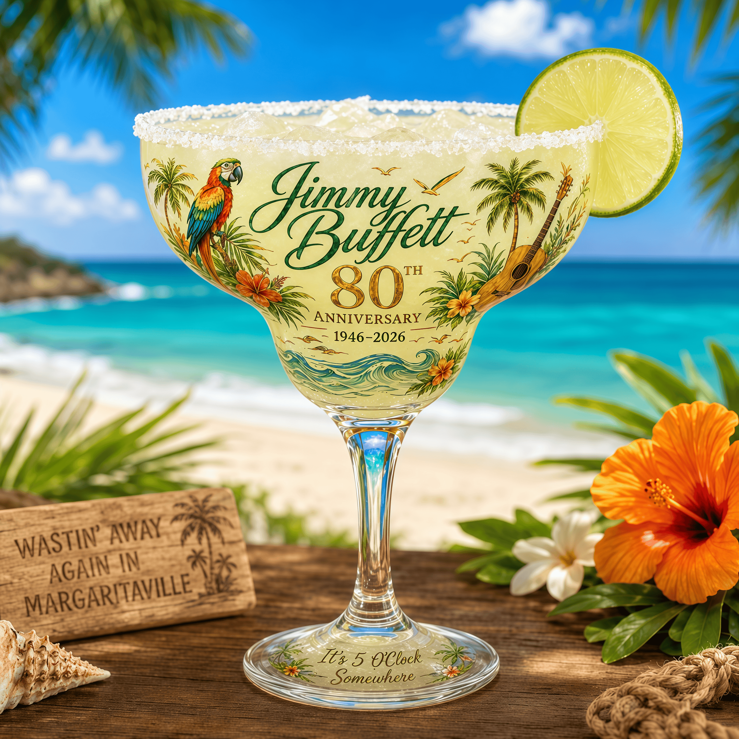 80th Anniversary Island Music Margarita Glass