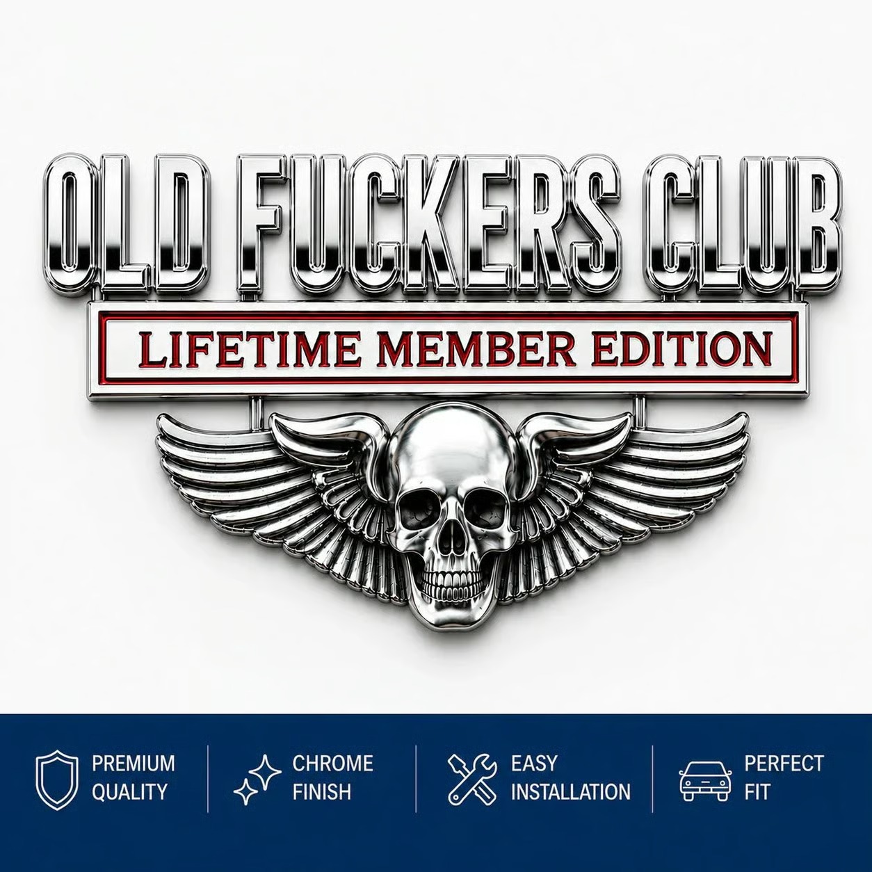💀 OLD F*CKERS CLUB Metal Car Emblem