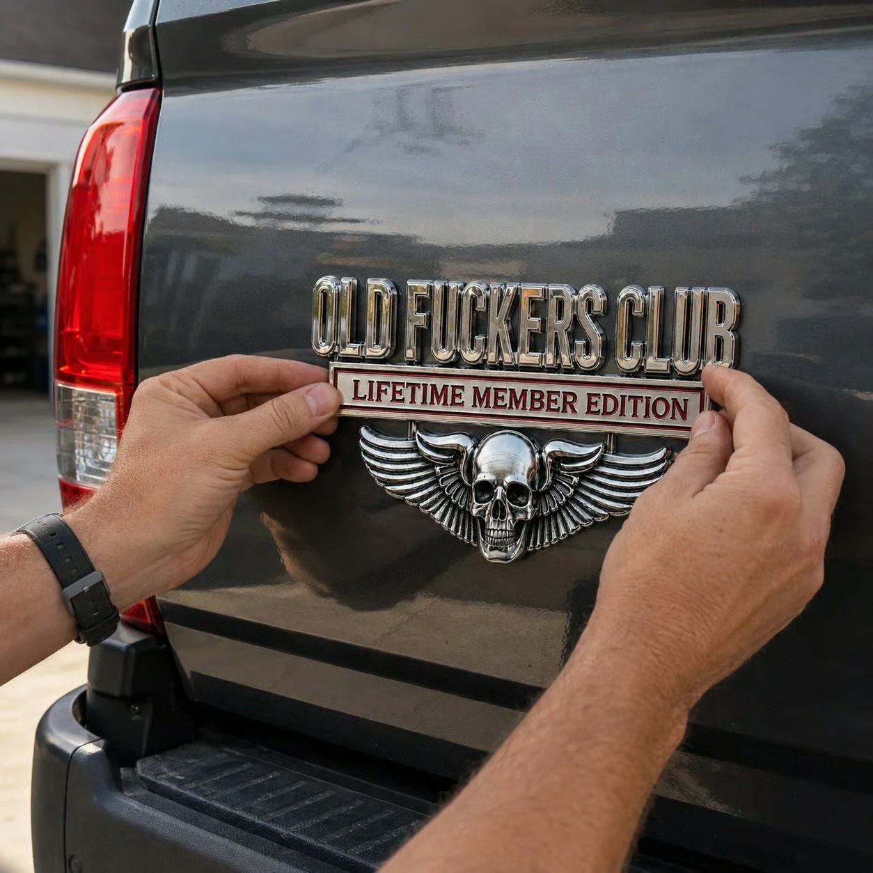 💀 OLD F*CKERS CLUB Metal Car Emblem