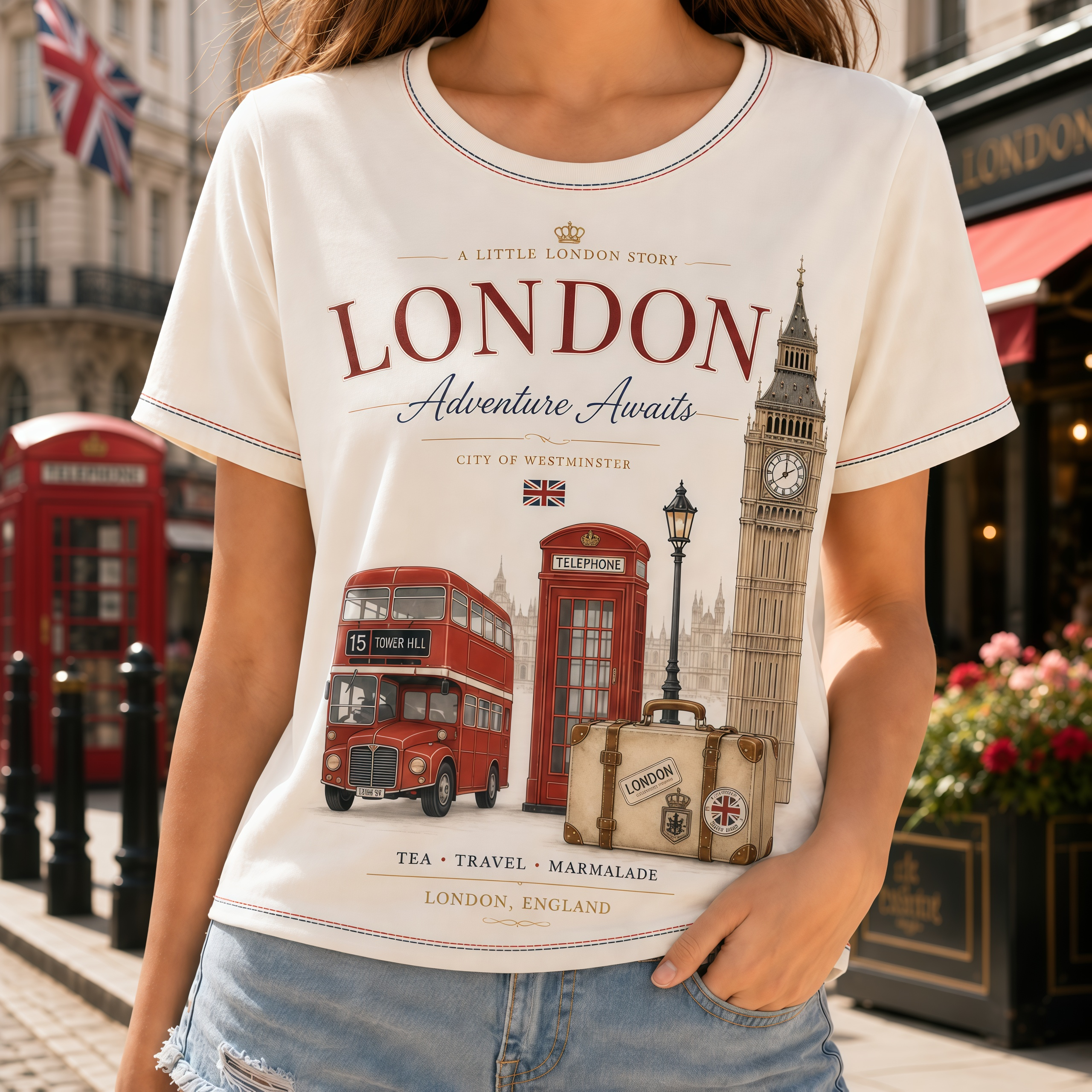 London Adventure Awaits British Style Women's Short-Sleeve T-Shirt
