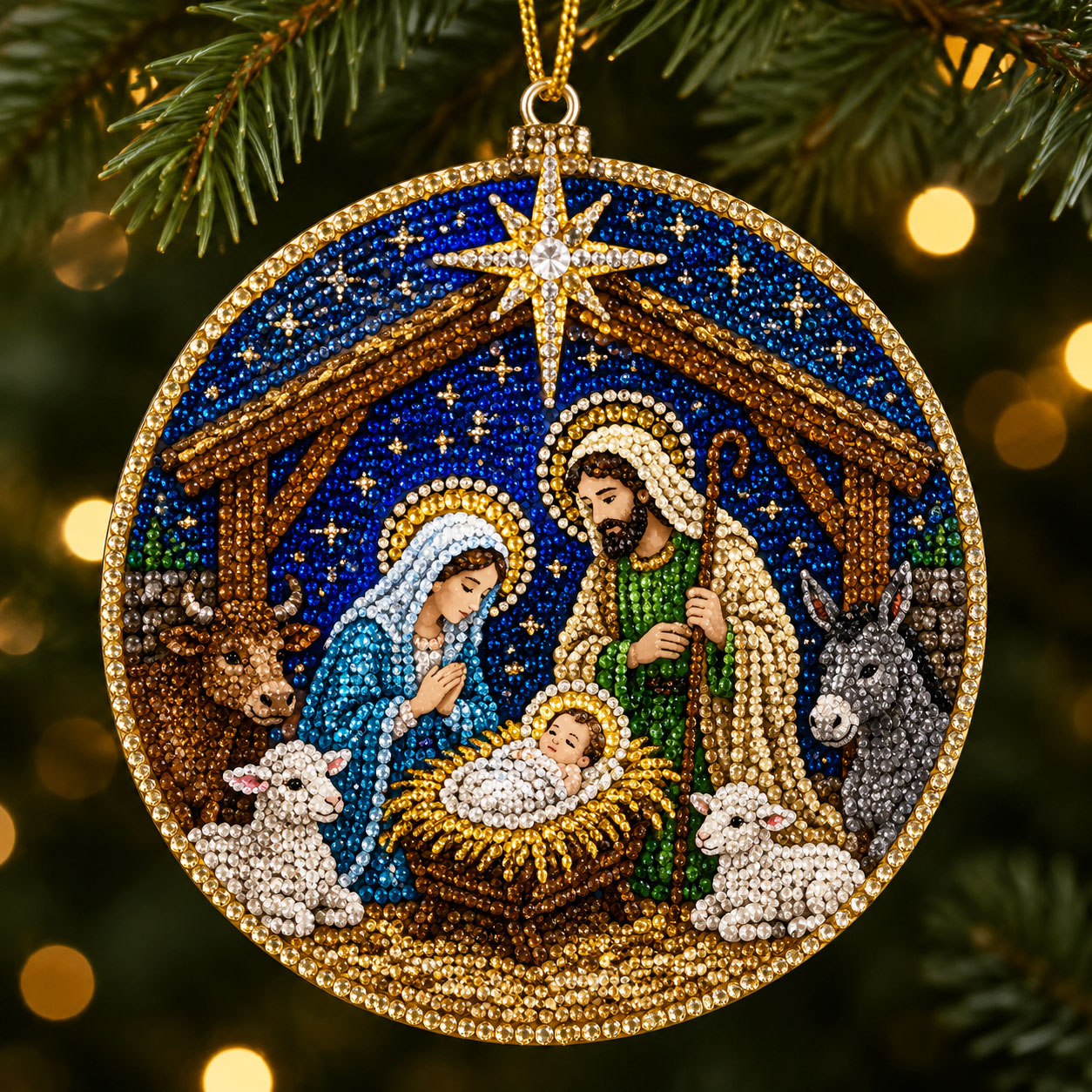 DIY Nativity Diamond Art Ornament