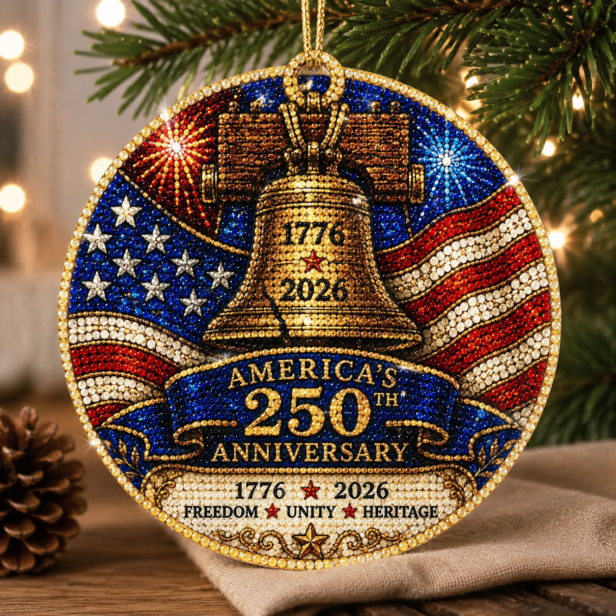 Exclusive Commemorative 250th Anniversary Diamond Art Ornament Kit Christmas Ornament