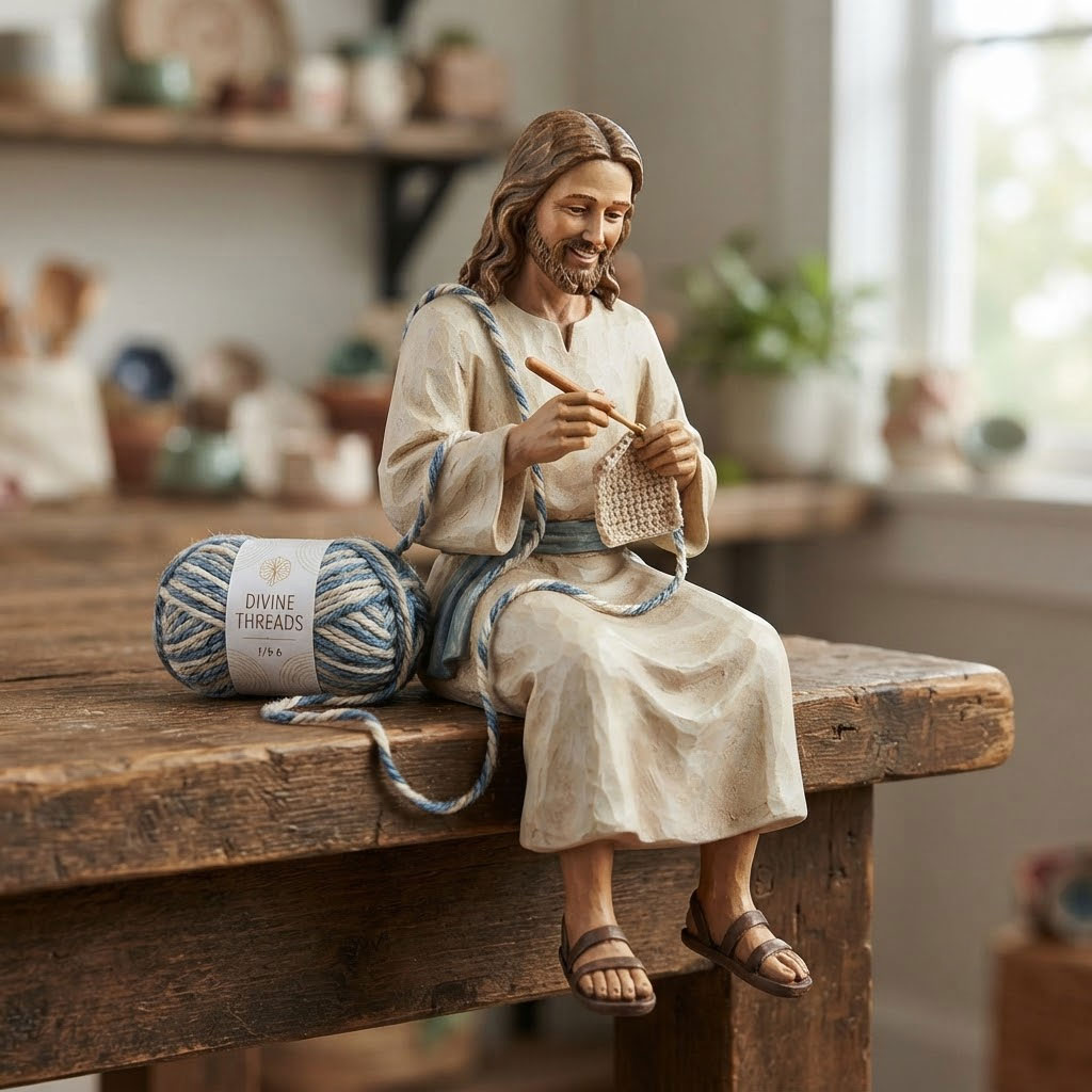 "Divine Stitches" Jesus Crochet Figurine