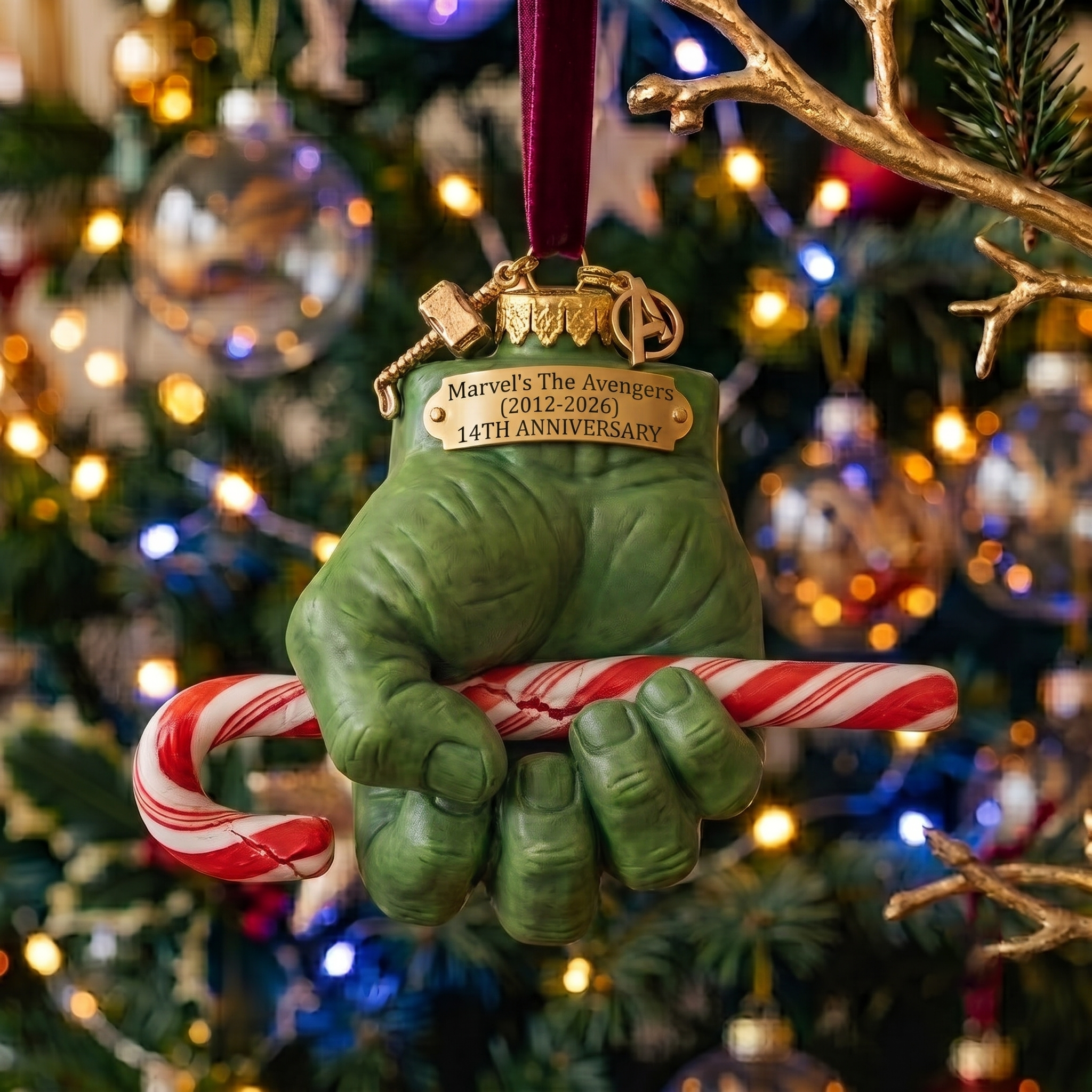 Mighty hero squad green gaint warrior Fist Christmas Ornament