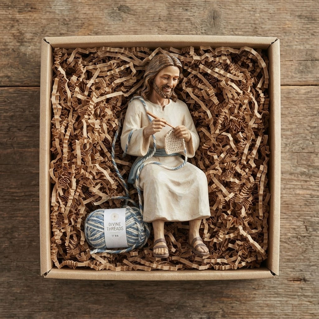 "Divine Stitches" Jesus Crochet Figurine