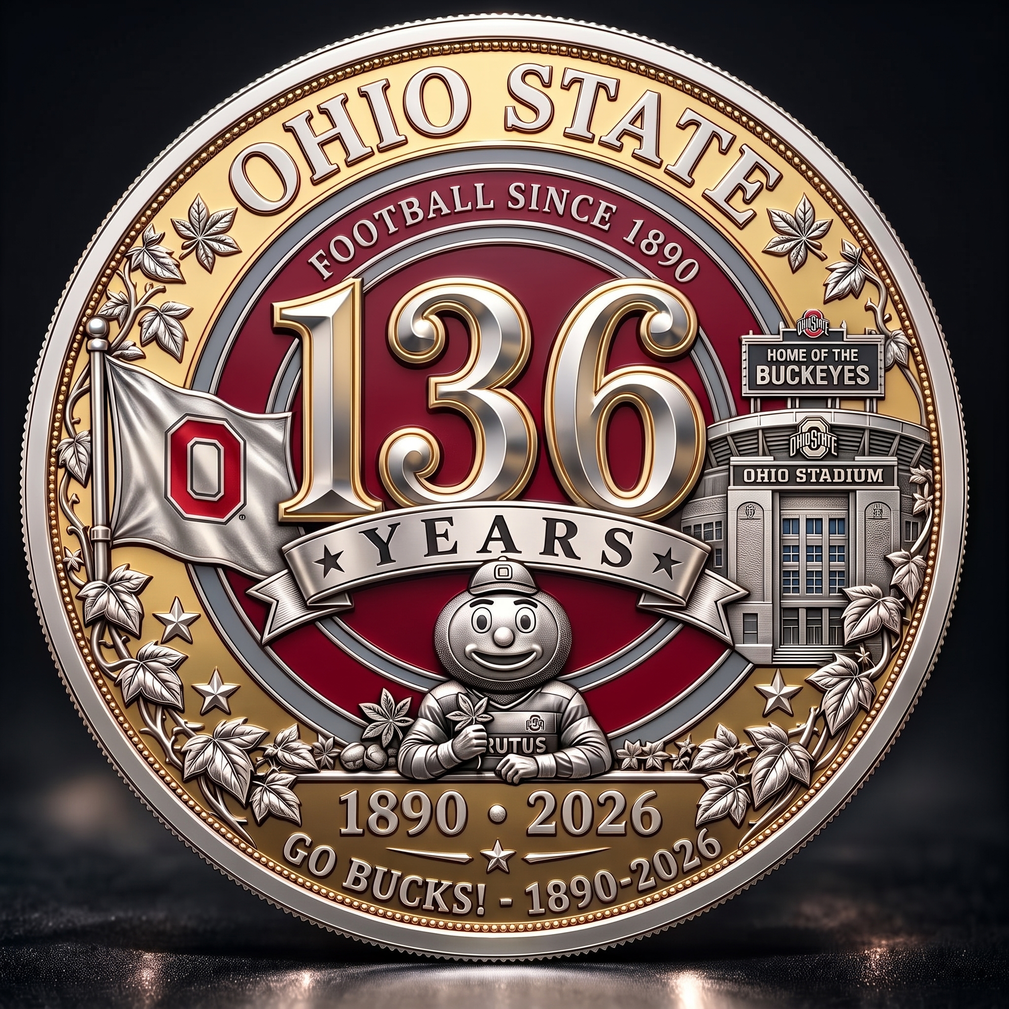 "Scarlet & Gray Tradition" 136th Anniversary Football Heritage Medallion