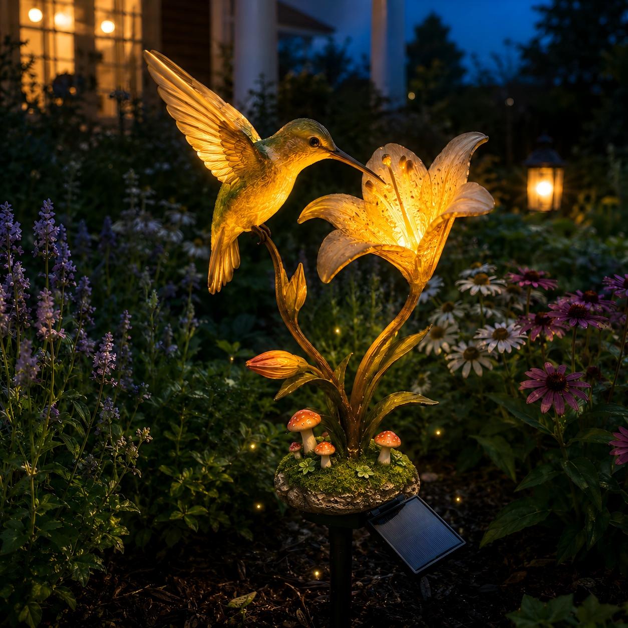 Enchanted Hummingbird Solar Garden Light