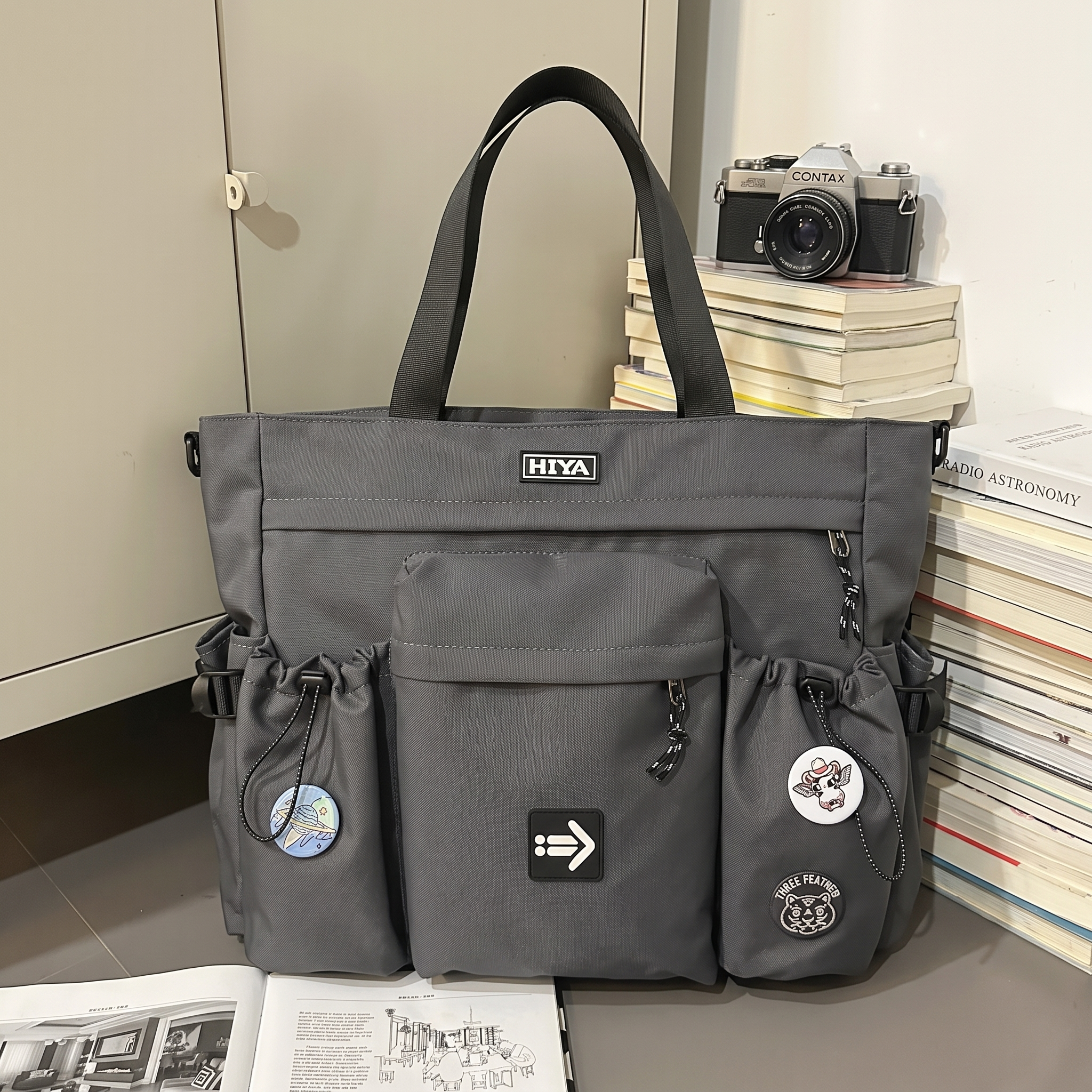 Minimalist, lightweight, versatile, and spacious crossbody bag.