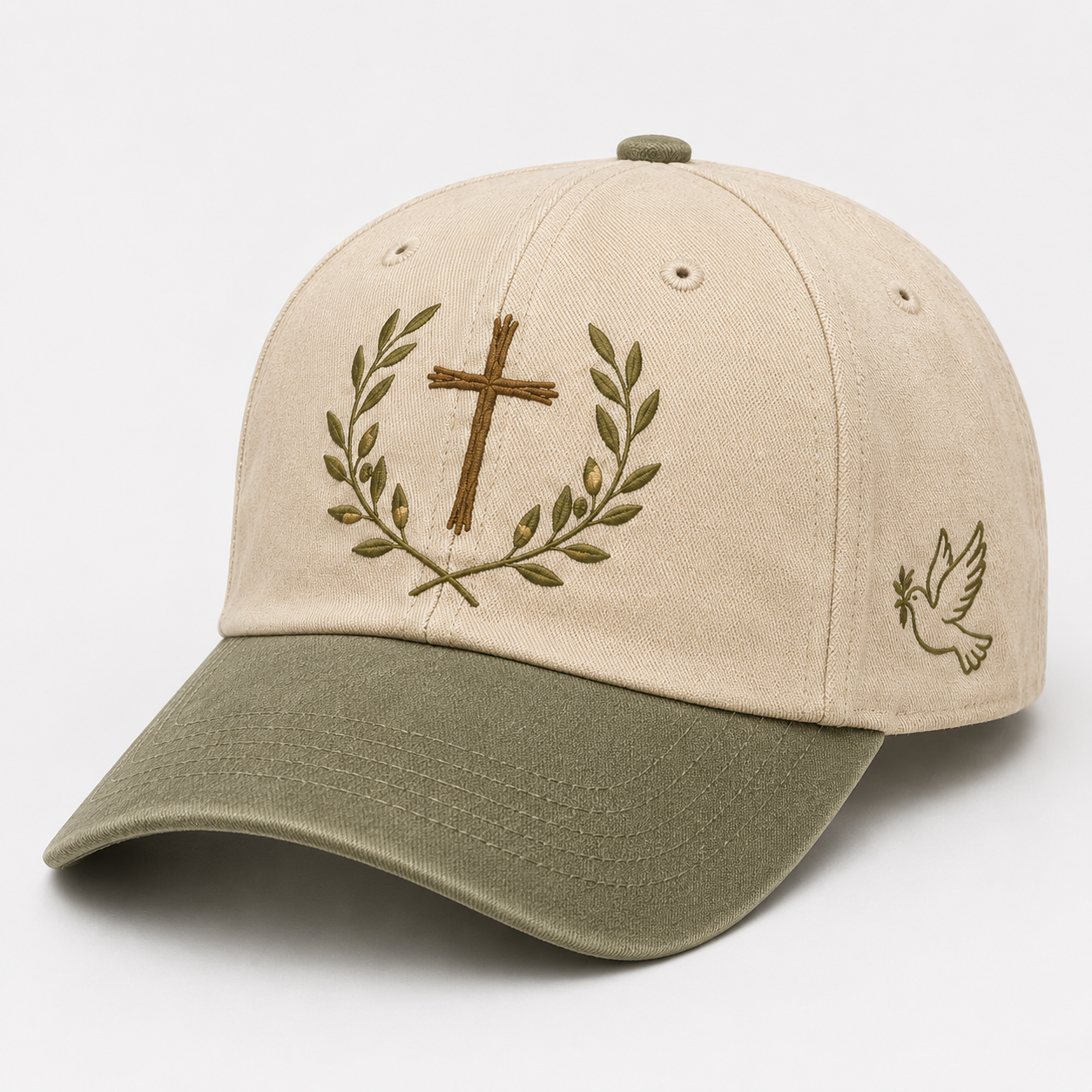 "Peace and Faith" Color-Block Baseball Cap