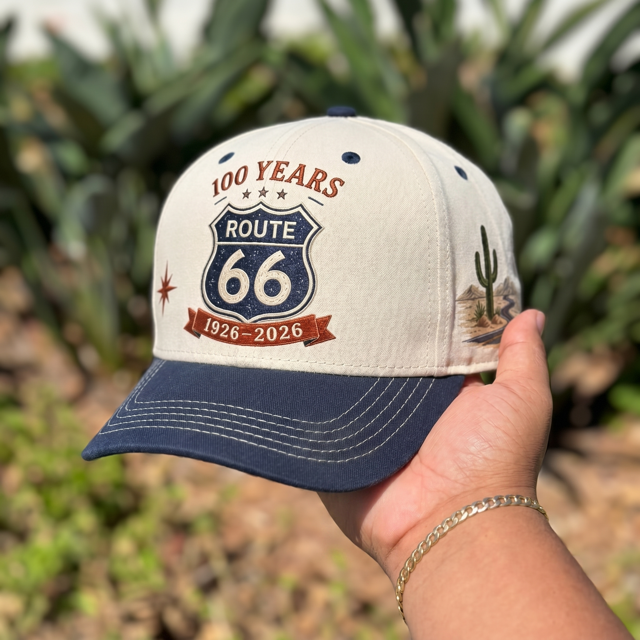 Route 66 100th Anniversary Edition (1926-2026) Retro two-tone baseball cap