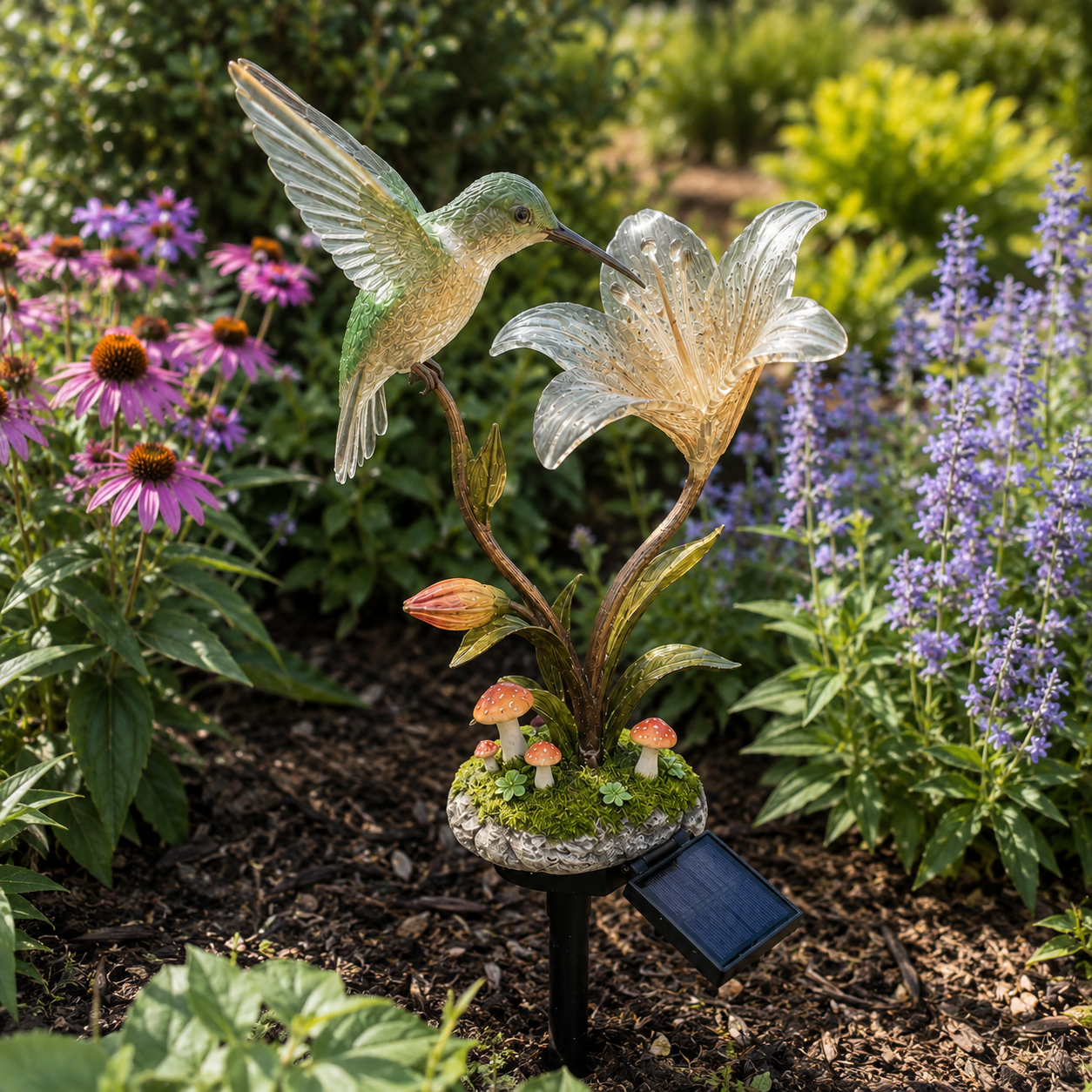Enchanted Hummingbird Solar Garden Light
