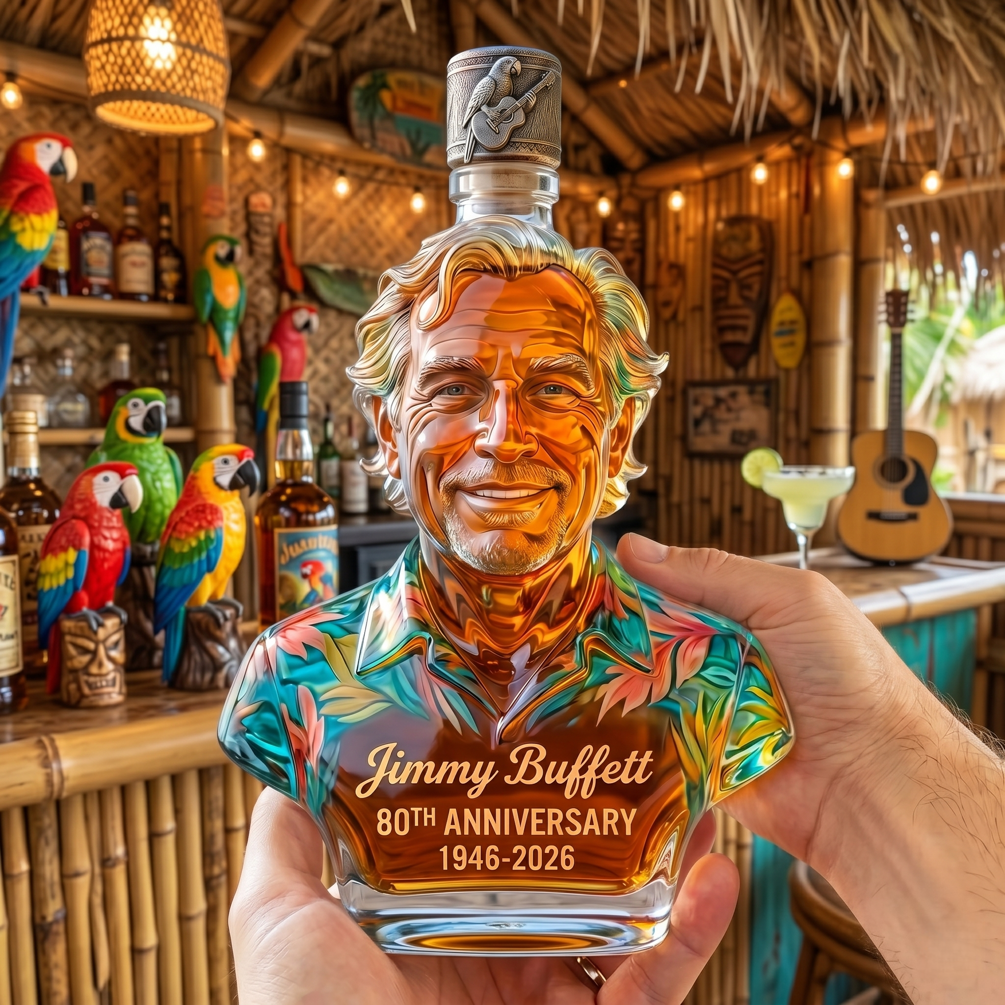 Jimmy Buffett 80th Anniversary Whisky Bottle
