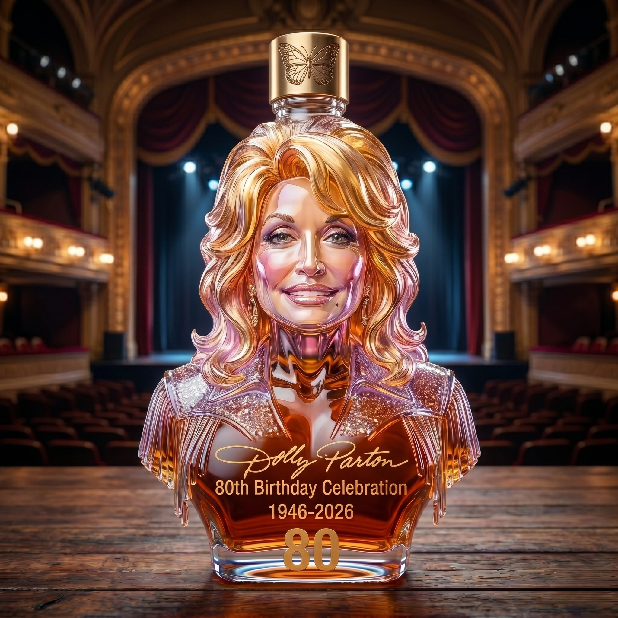 DP 80th Birthday Commemorative Whisky Bottle