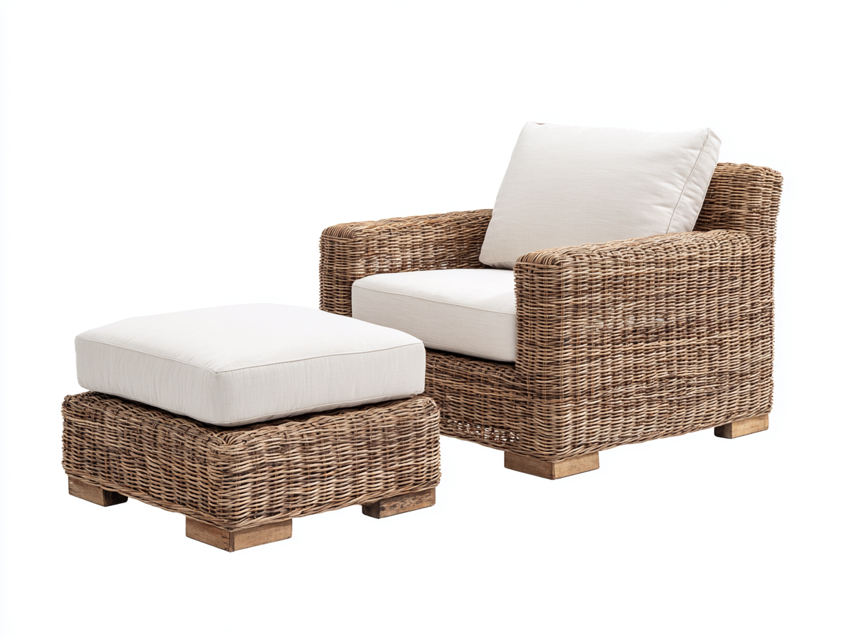 Sedie da giardino - rattan-legno-tessuto - 90x86x88 cm - beige-naturale - rustico-Razosahome