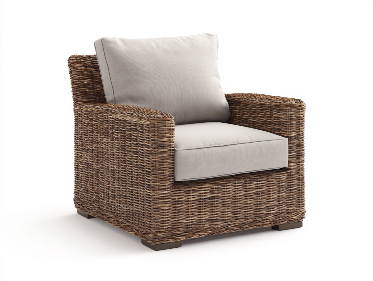 Sedie da giardino - rattan-legno-tessuto - 94x86x80 cm - beige-marrone naturale - rustico-Razosahome