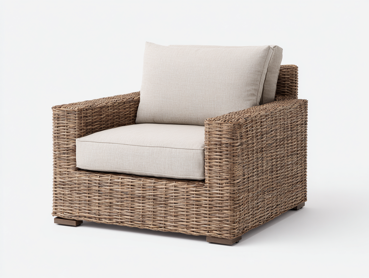 Sedie da giardino - rattan-legno-tessuto - 96x88x78 cm - beige-naturale - moderno-Razosahome
