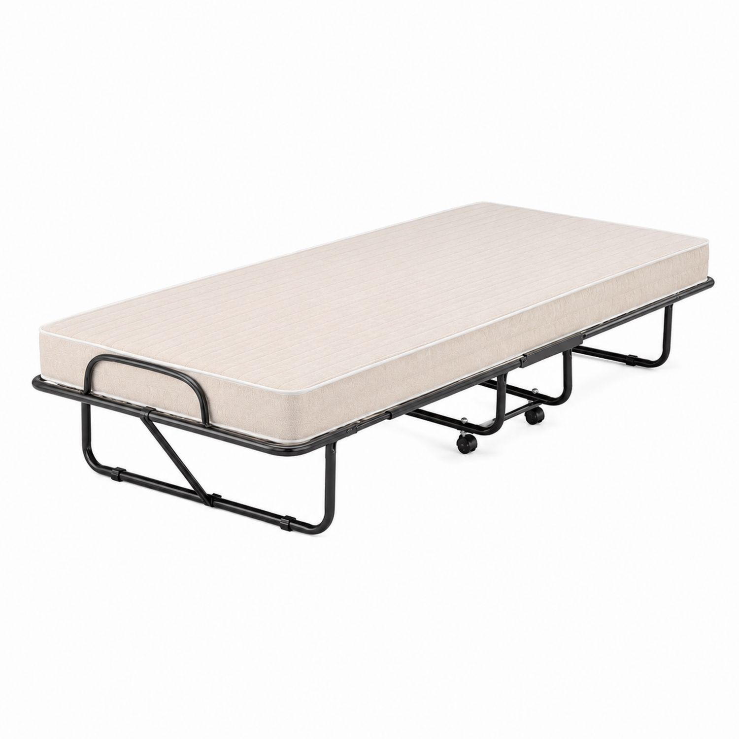 Klappbares Bett mit Metallrahmen 190x90 cm Creme