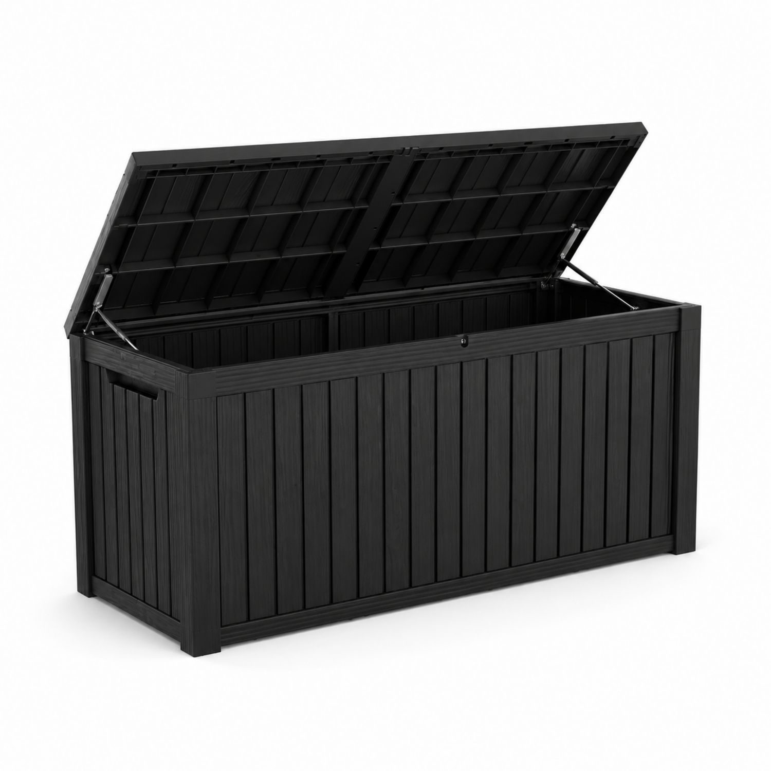 Gartentruhe Stauraum Box Kunststoff Schwarz 180x90x84 cm