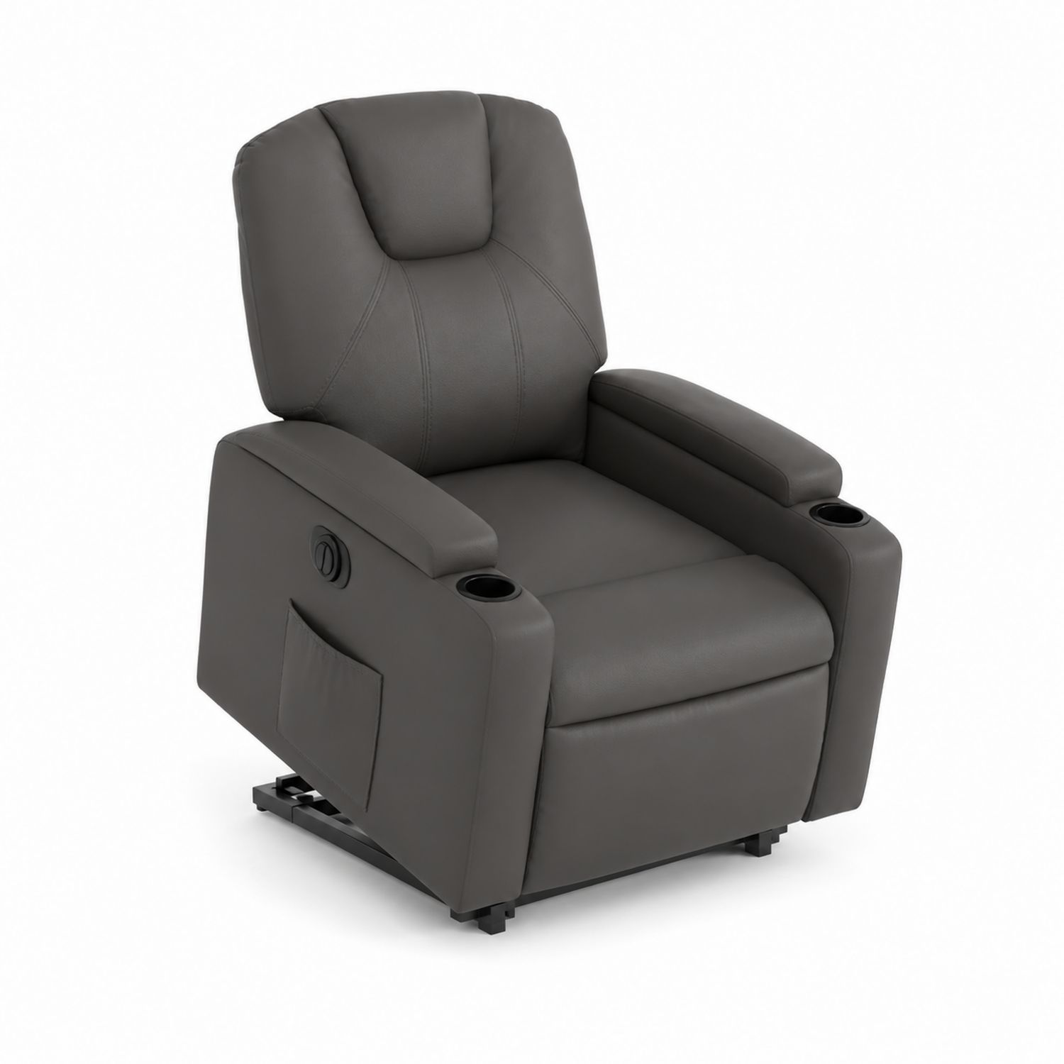 Verstellbarer Sessel mit PU Leder, Dunkelgrau