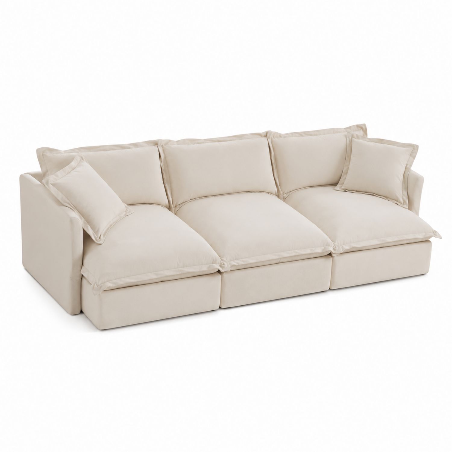3-Sitzer Sofa Stoff Beige 230 cm