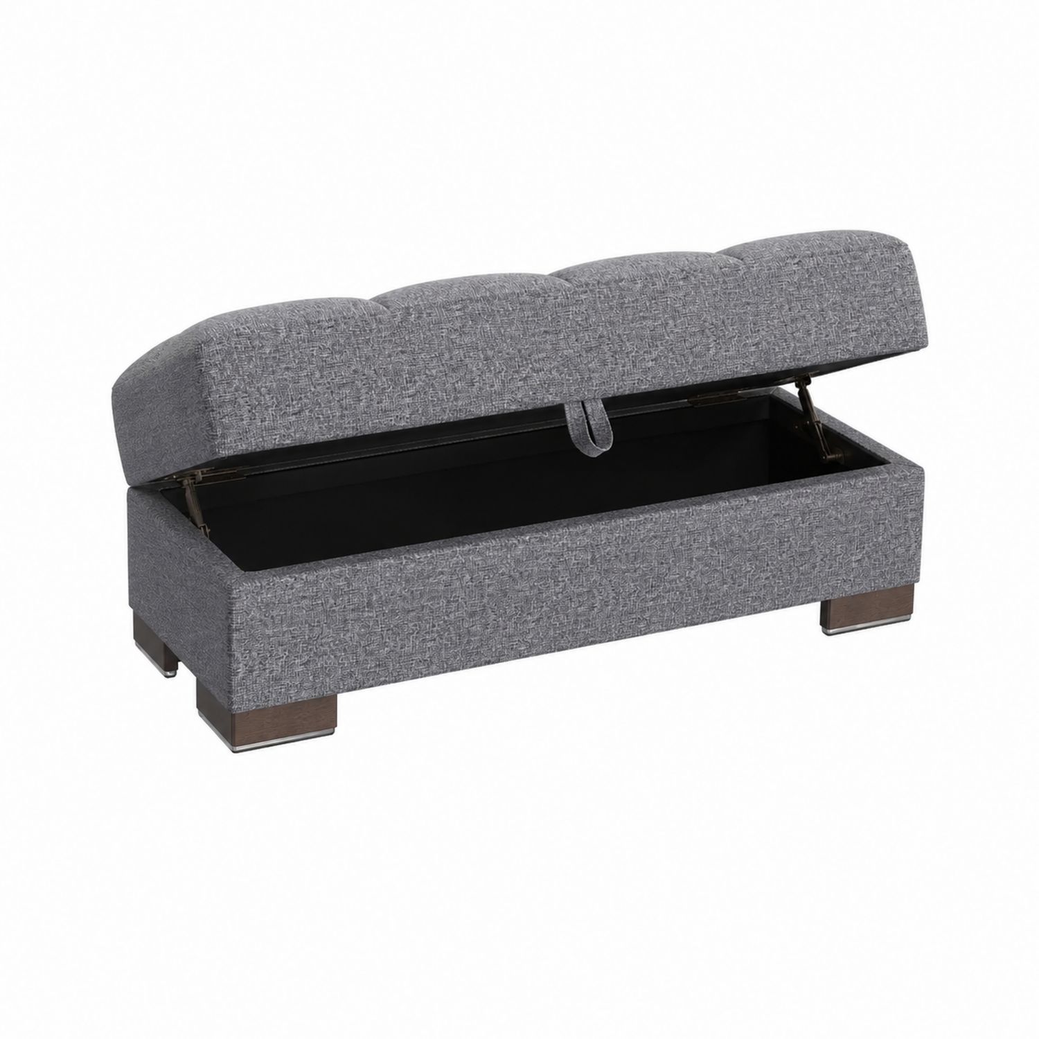 Rechteckiger Stoffhocker mit Stauraum 80x40x42 cm Grau