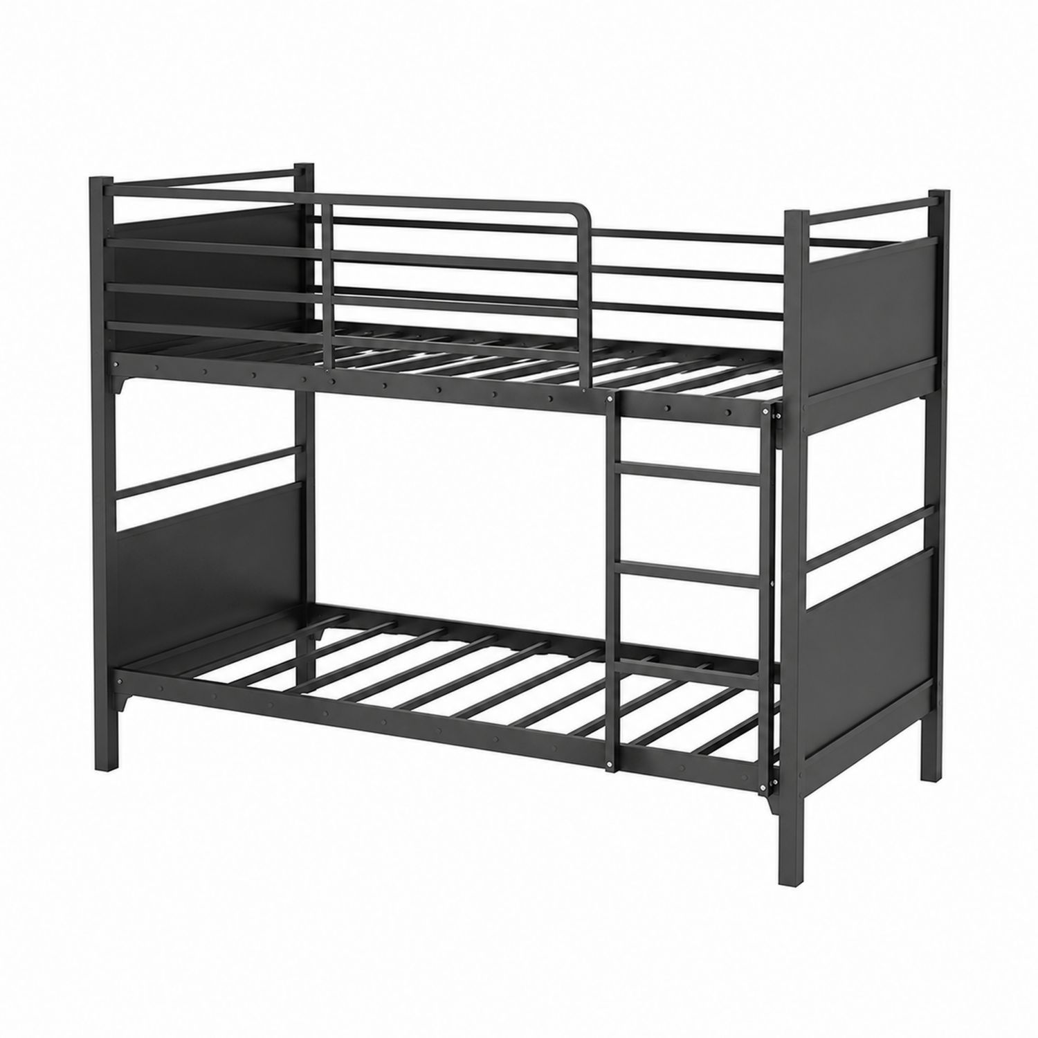 Metall Etagenbett Schwarz 200x90cm mit Leiter