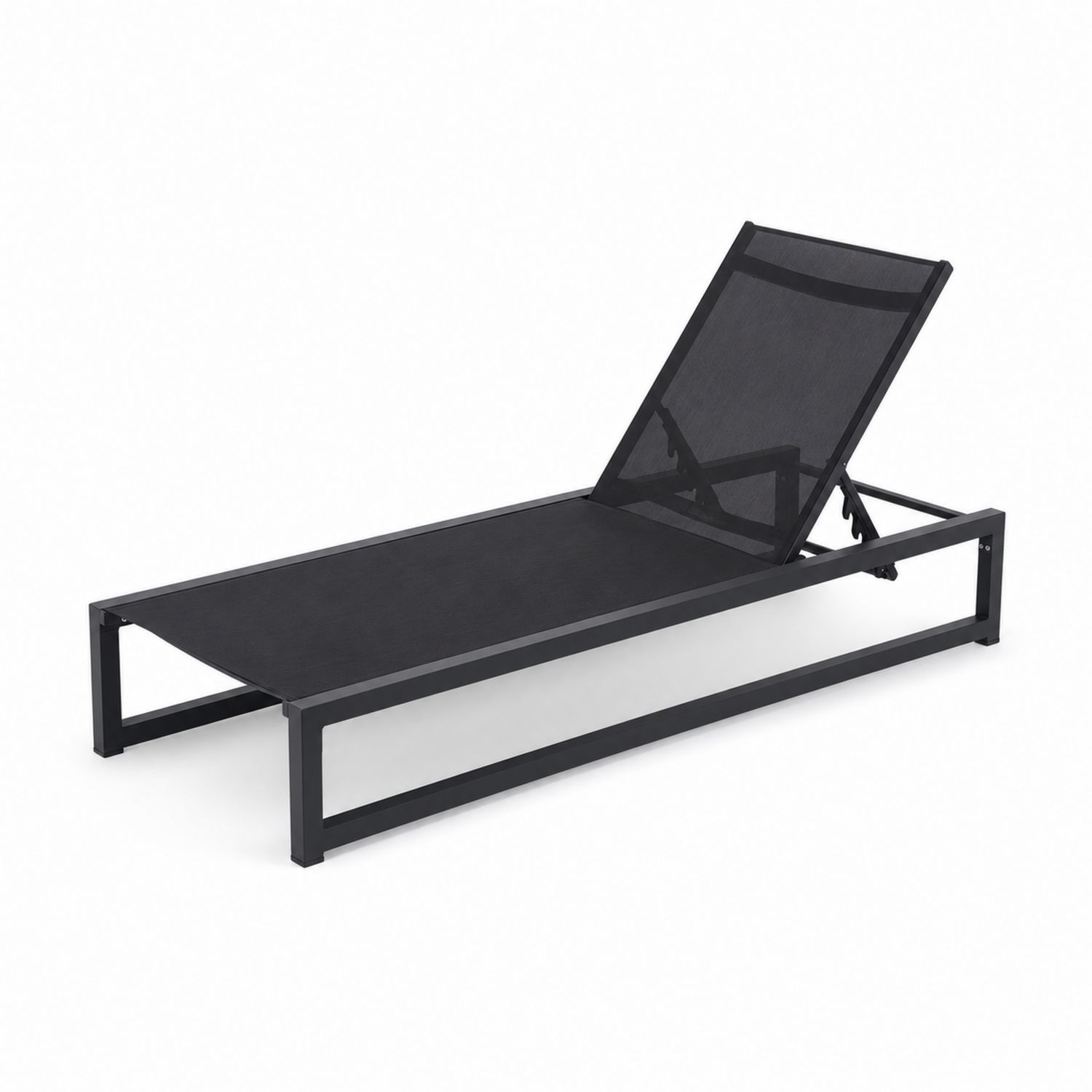 Gartenliege Aluminium Textilen Schwarz