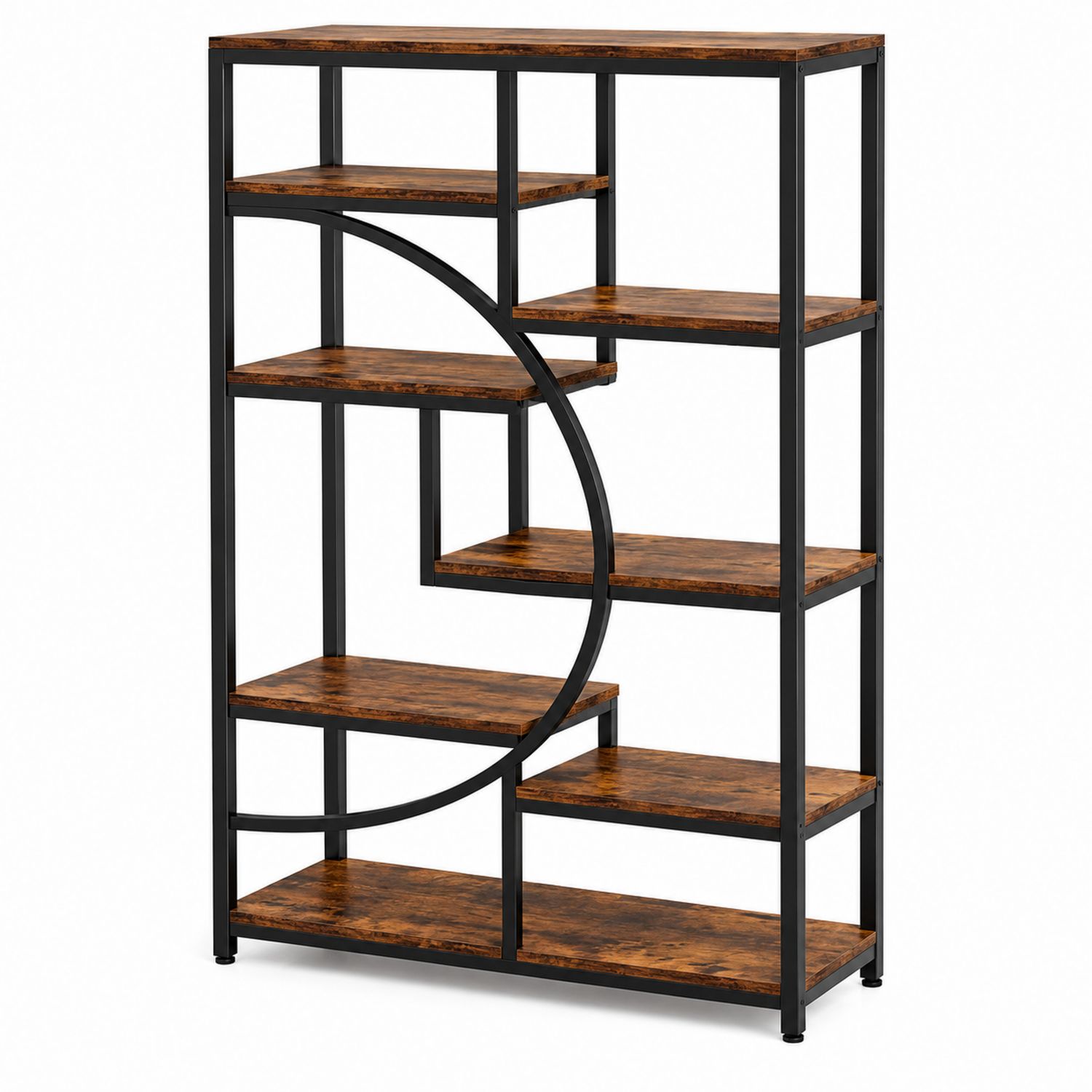 Estantería de Metal y Madera Marrón y Negro