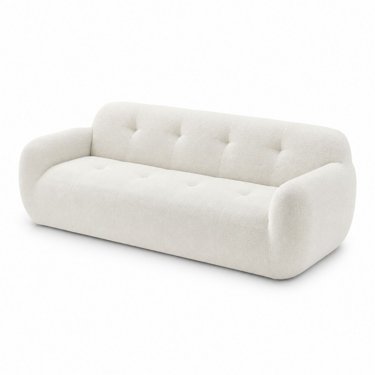 Sofá de 3 plazas de tela bouclé blanco