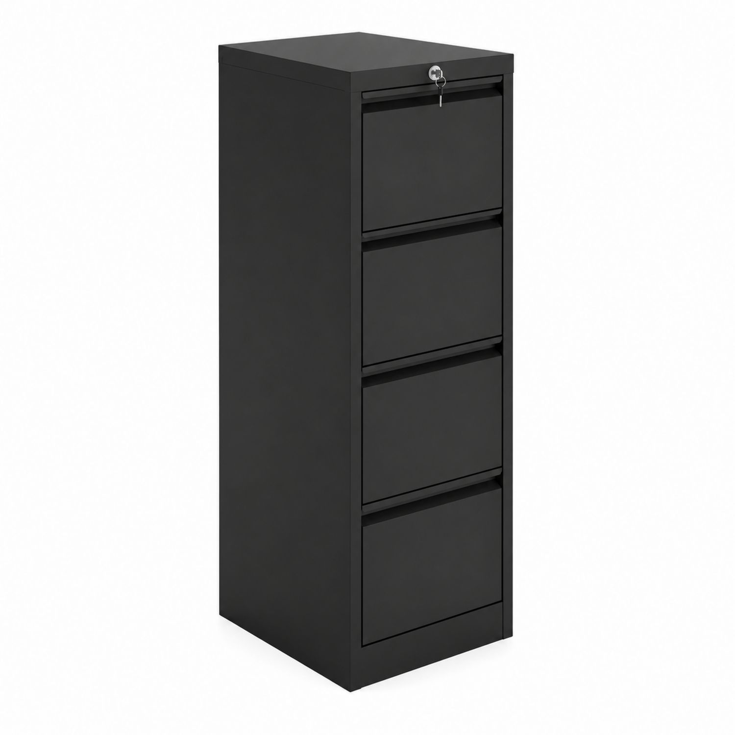 Archivador de metal con 4 cajones Negro 132 cm