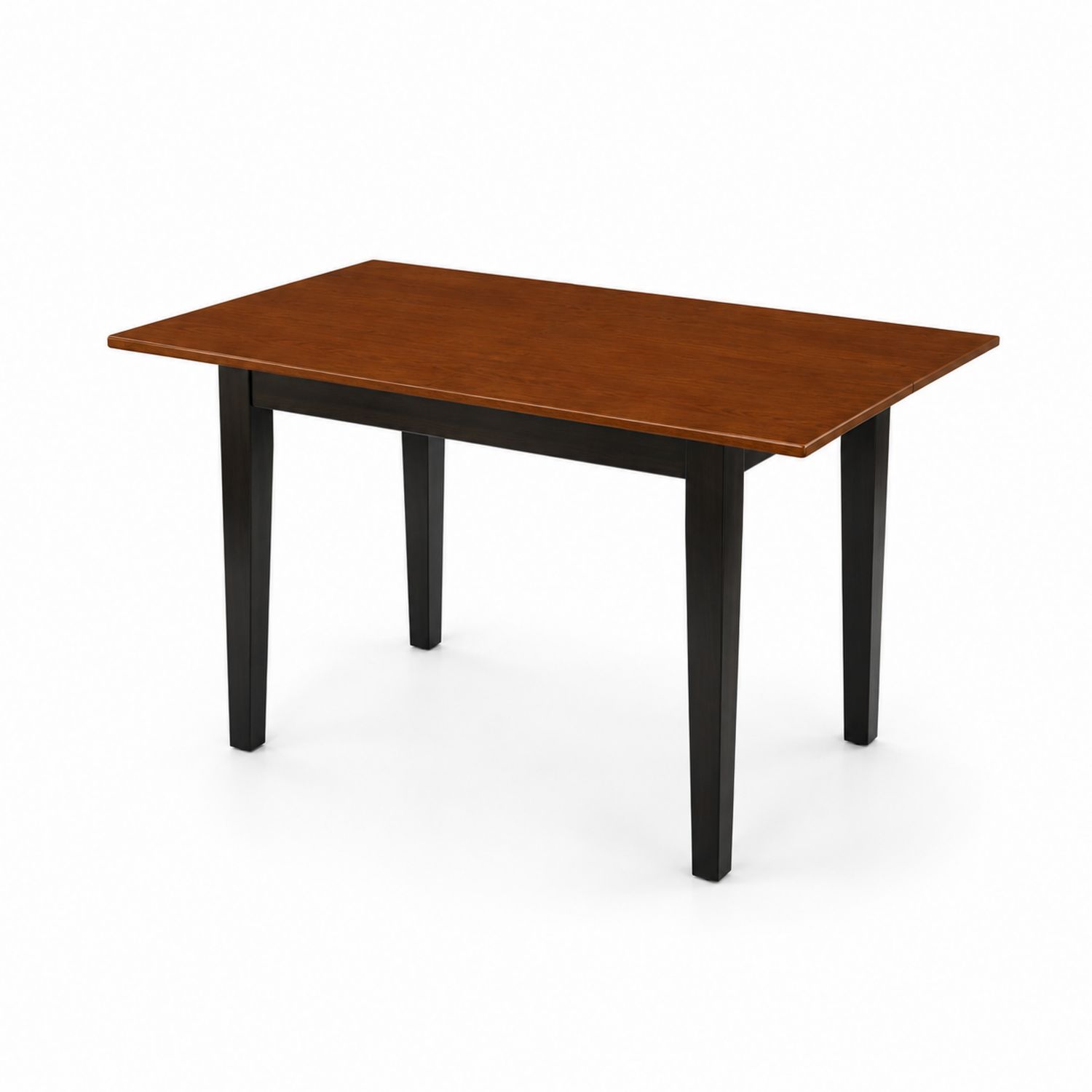 Mesa de comedor de madera marrón y patas negras