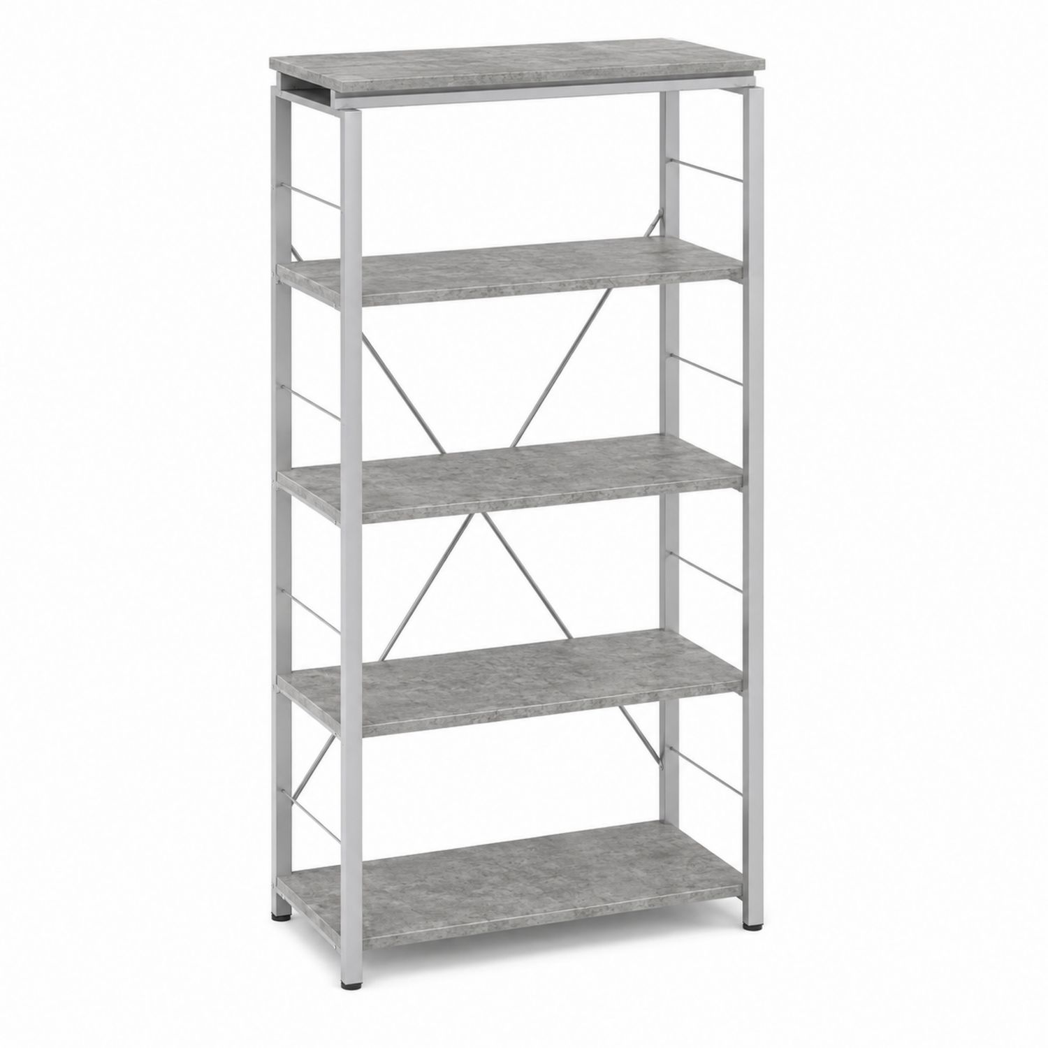 Estantería de Metal y Madera Gris con 5 Estantes 140x60x30 cm