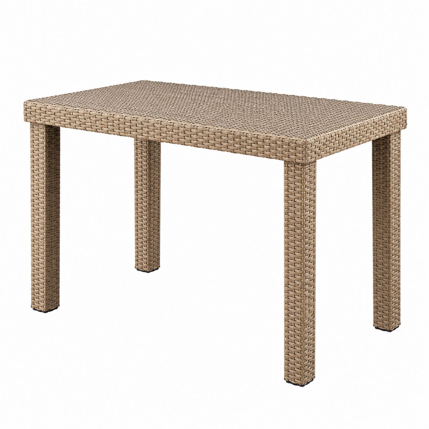 Tavolo da pranzo rettangolare in rattan PE colore Sabbia per esterno-Lumivista