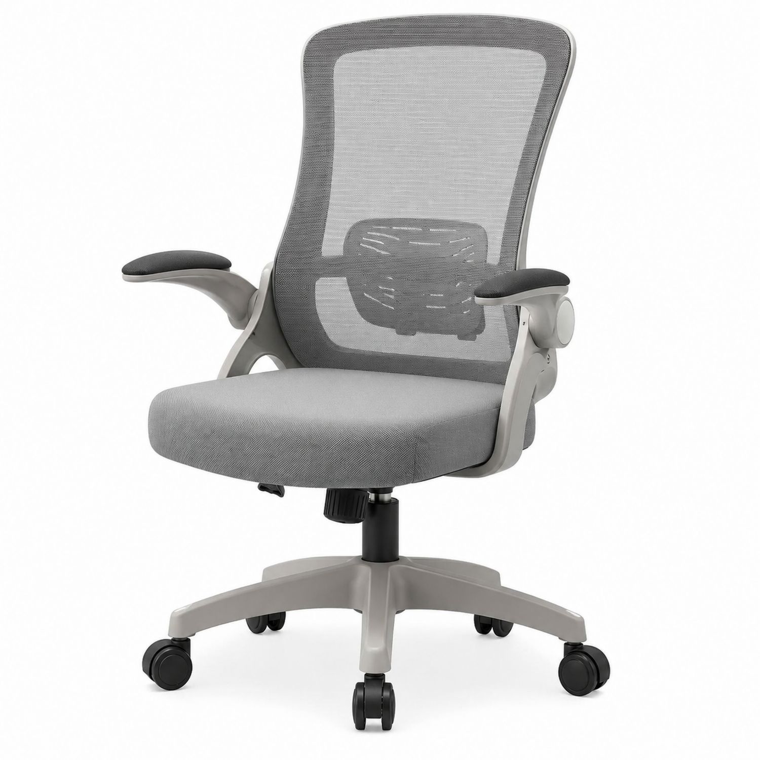 Sedia ergonomica da ufficio in rete regolabile grigia-Lumivista