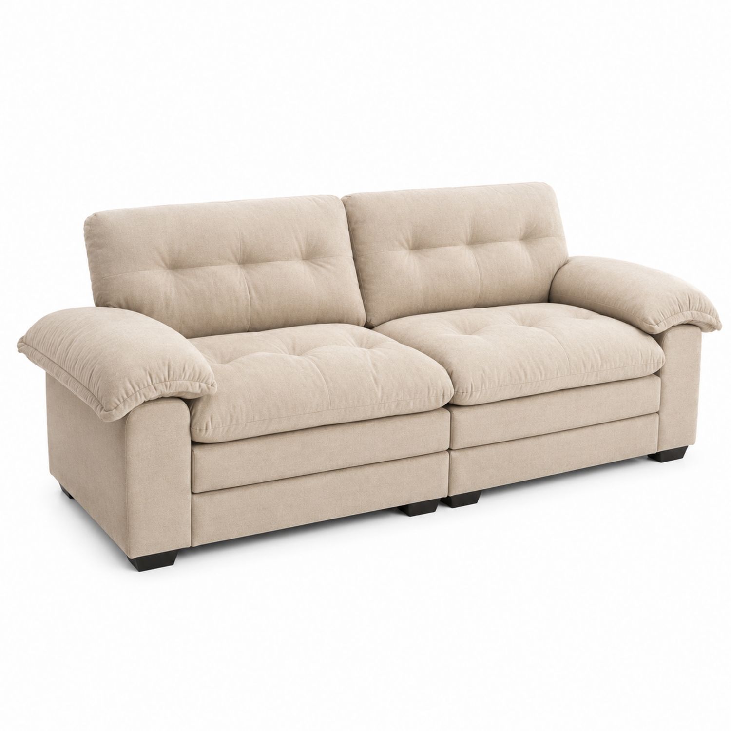 Divano 3 posti in tessuto beige-Lumivista