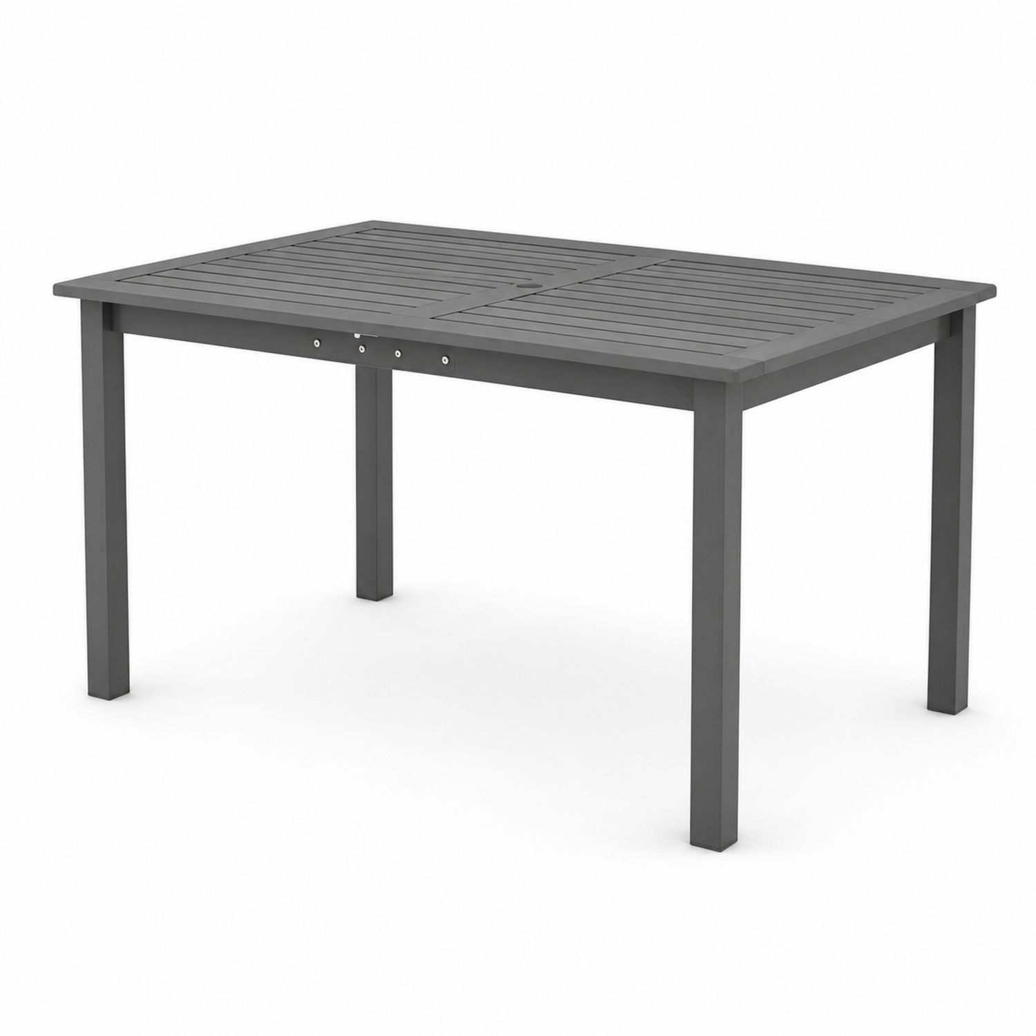 Tavolo da pranzo rettangolare in alluminio grigio per esterno 150x90 cm-Lumivista