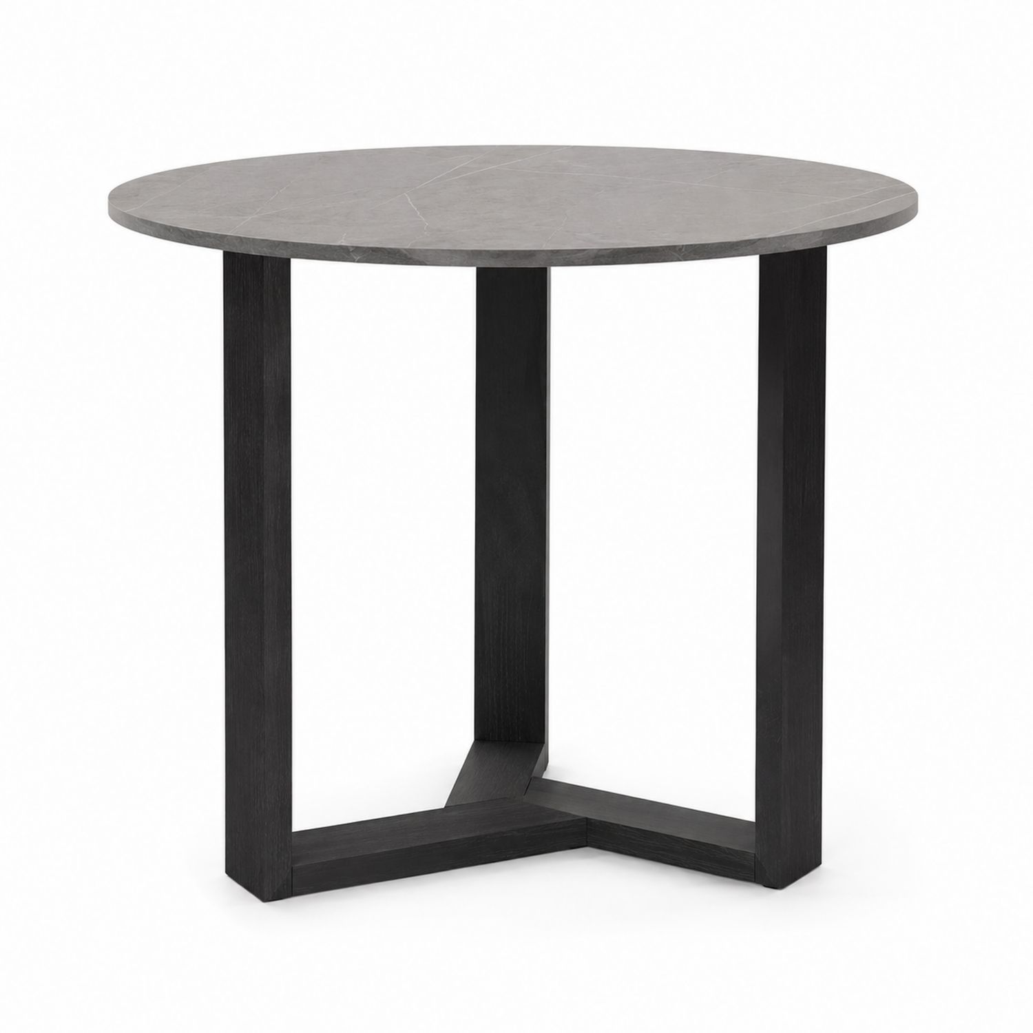 Tavolo rotondo in pietra calcarea e legno, diametro 110 cm-Lumivista