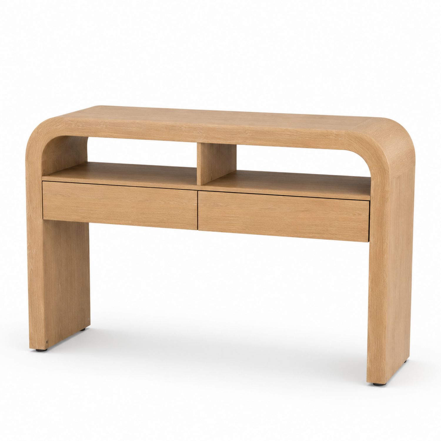 Consolle in Legno di Rovere Chiaro con 2 Cassetti-Lumivista