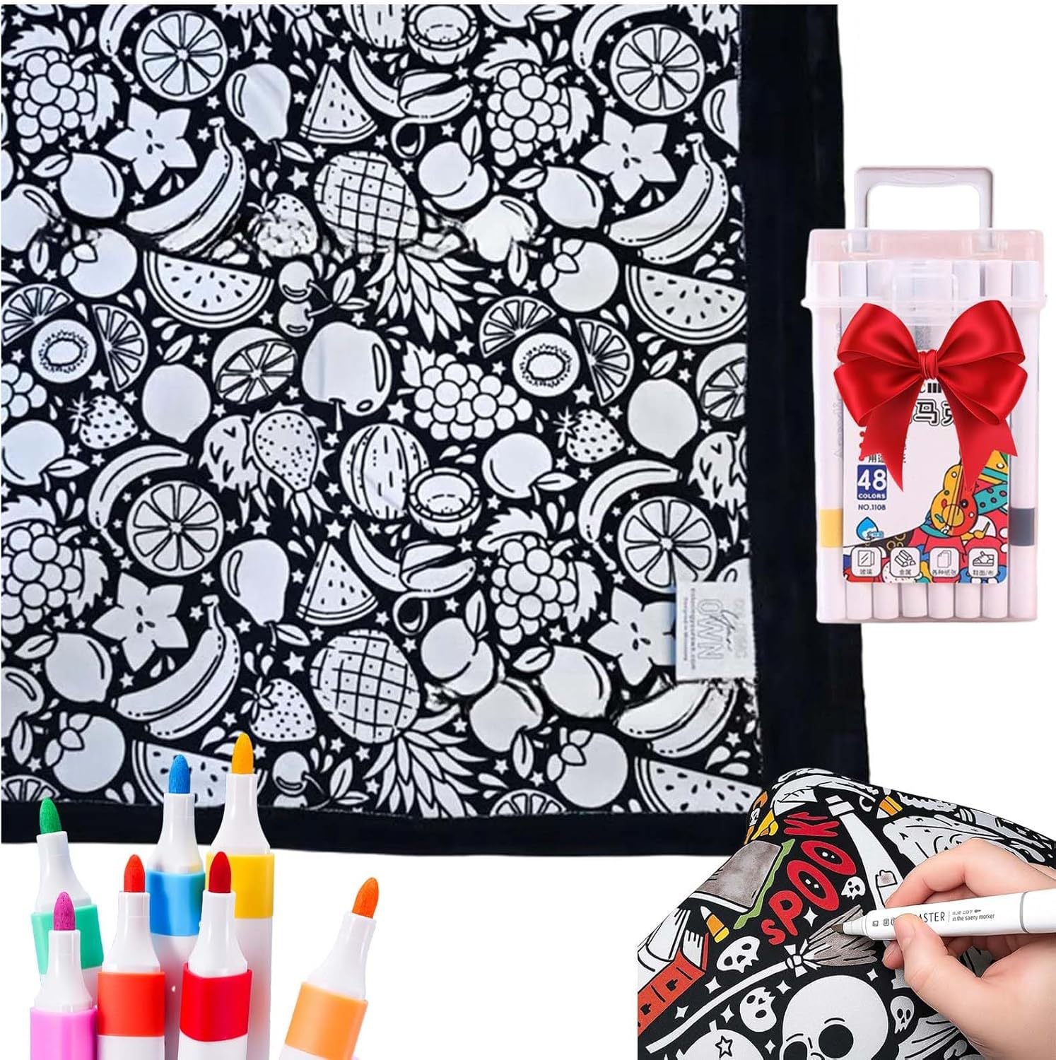 ✨Last Day 49% OFF🎨DIY Coloring Blanket with Markers🎁Perfect Gift For Family & Friends