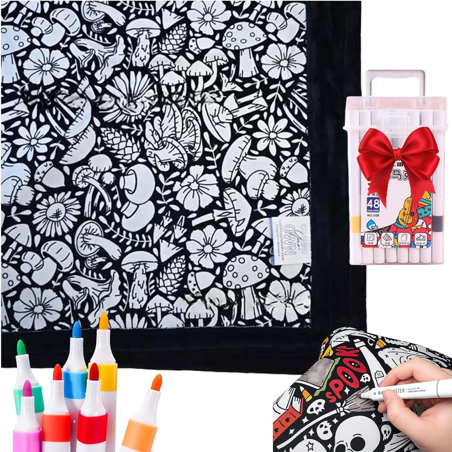 ✨Last Day 49% OFF🎨DIY Coloring Blanket with Markers🎁Perfect Gift For Family & Friends