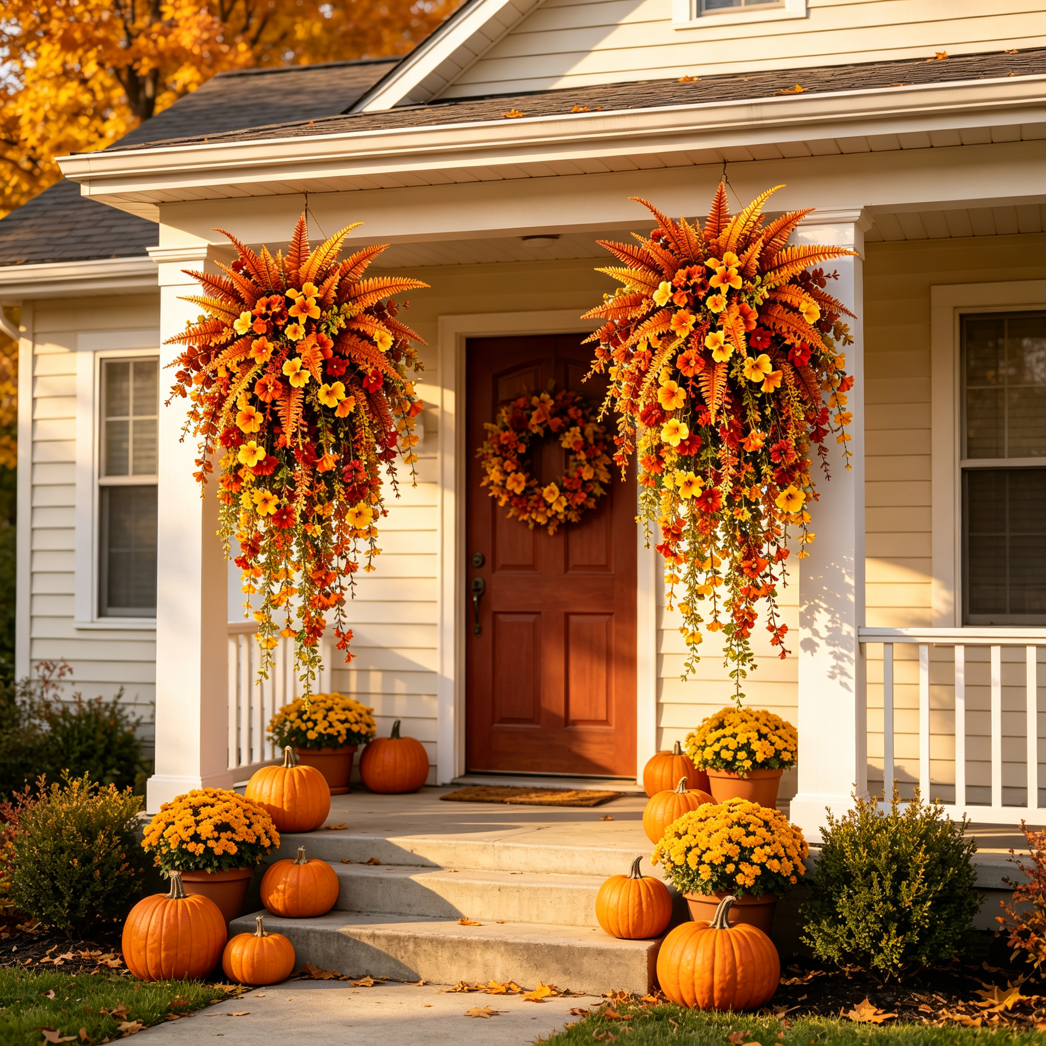 🏆2026 Super Value Set🔥🍂 Artificial Fall Harvest Hanging Basket