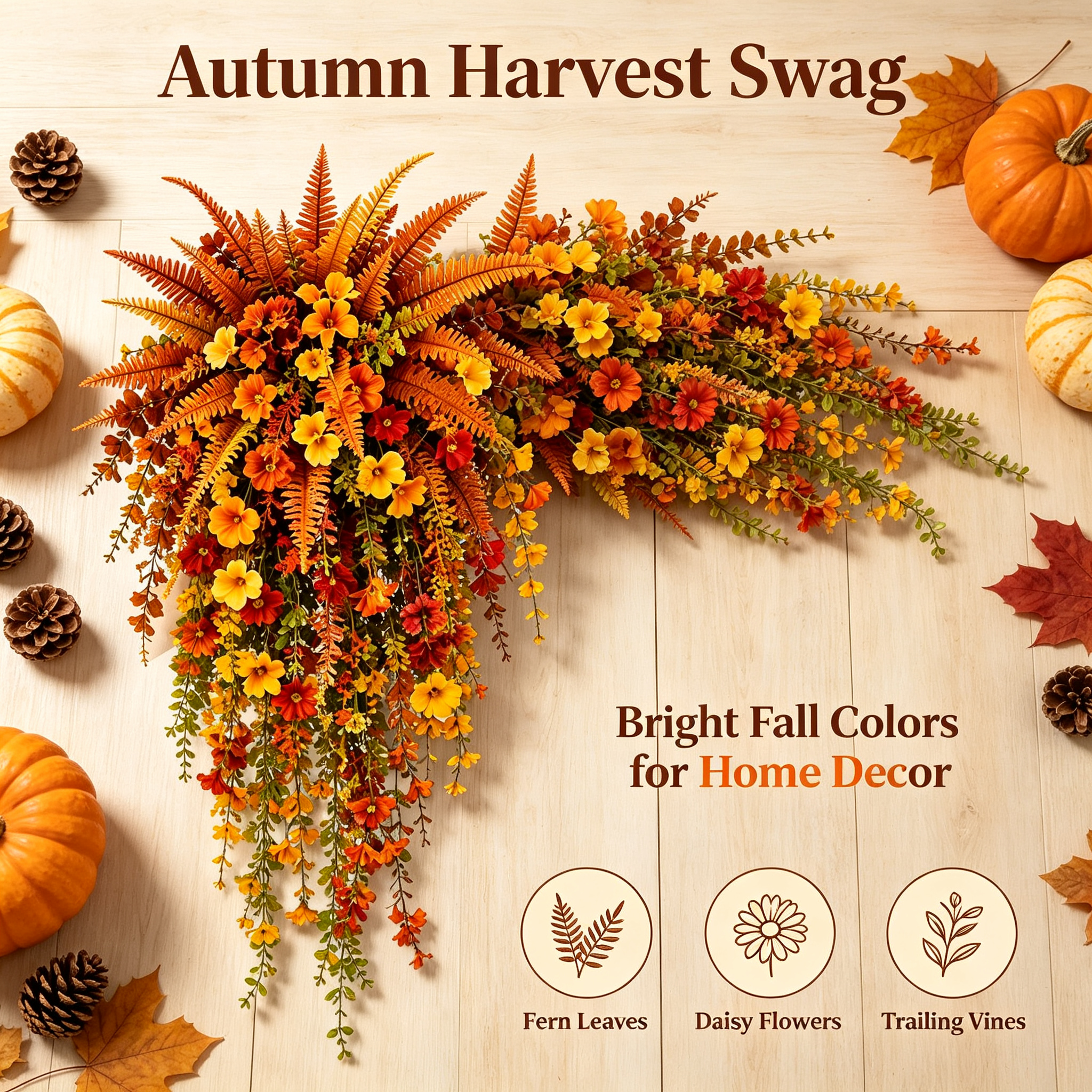 🏆2026 Super Value Set🔥🍂 Artificial Fall Harvest Hanging Basket