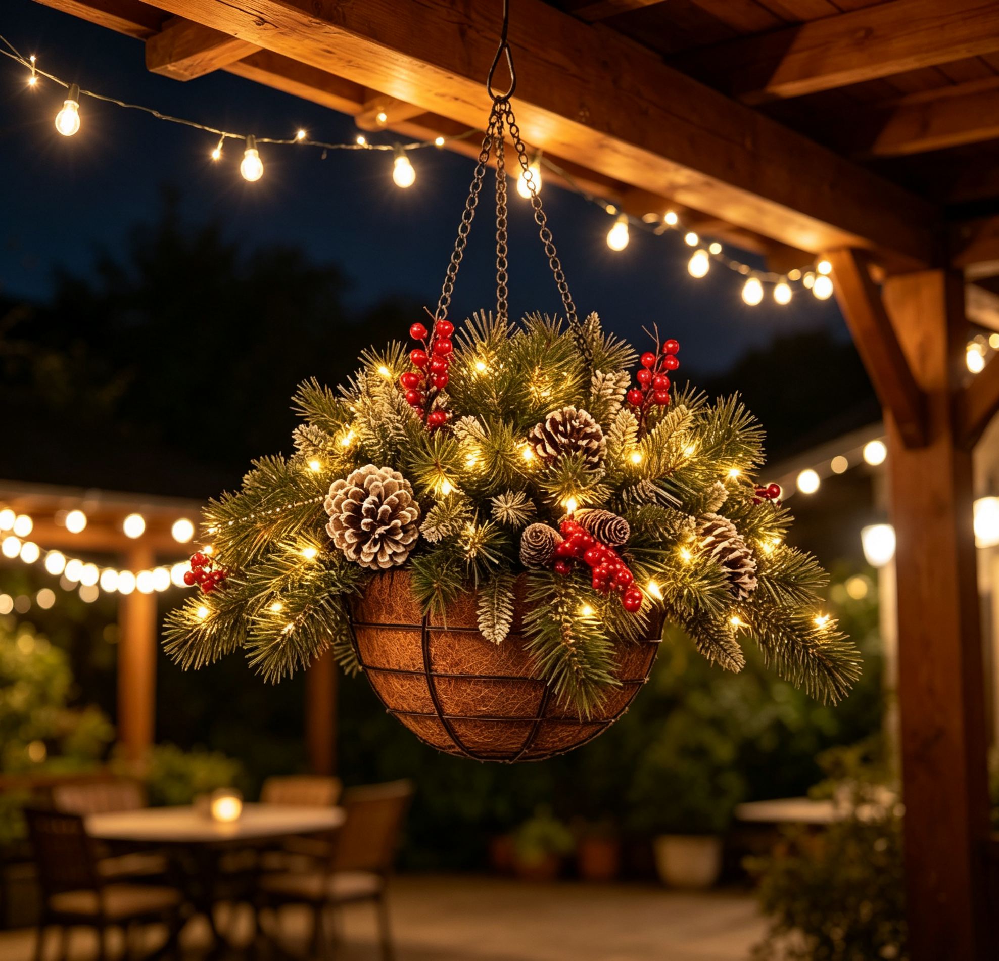 🎄Christmas Promotion 50% OFF🔥Pre-Lit Artificial Christmas Hanging Basket