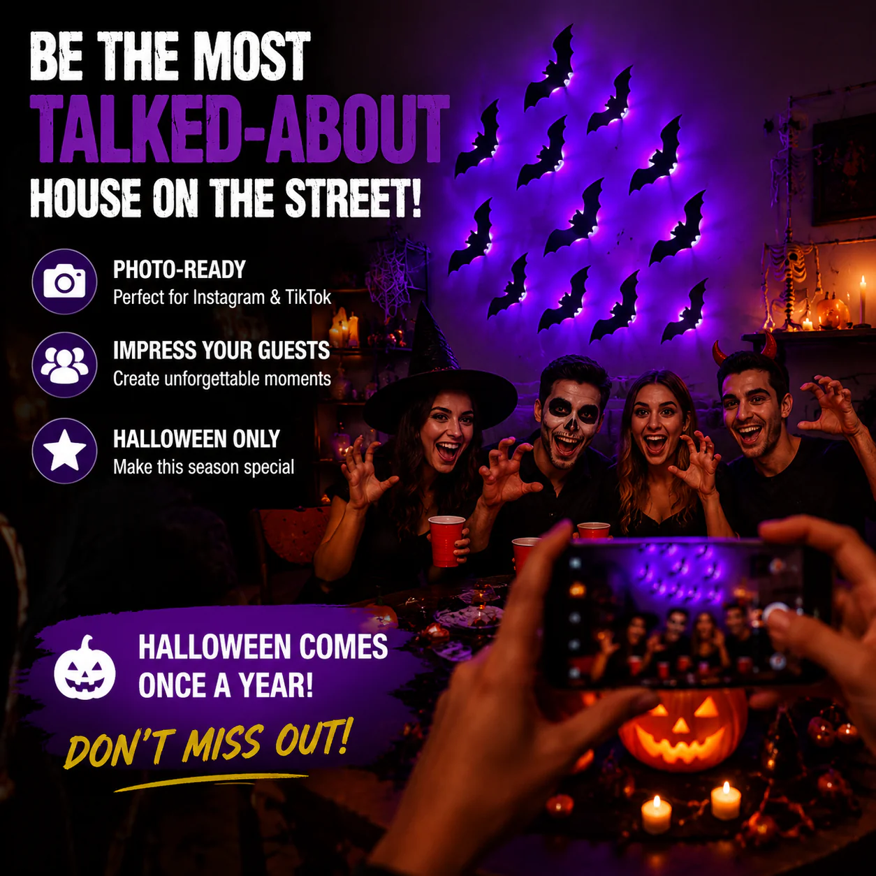 💥💥🦇Halloween 3D Lighted Bats