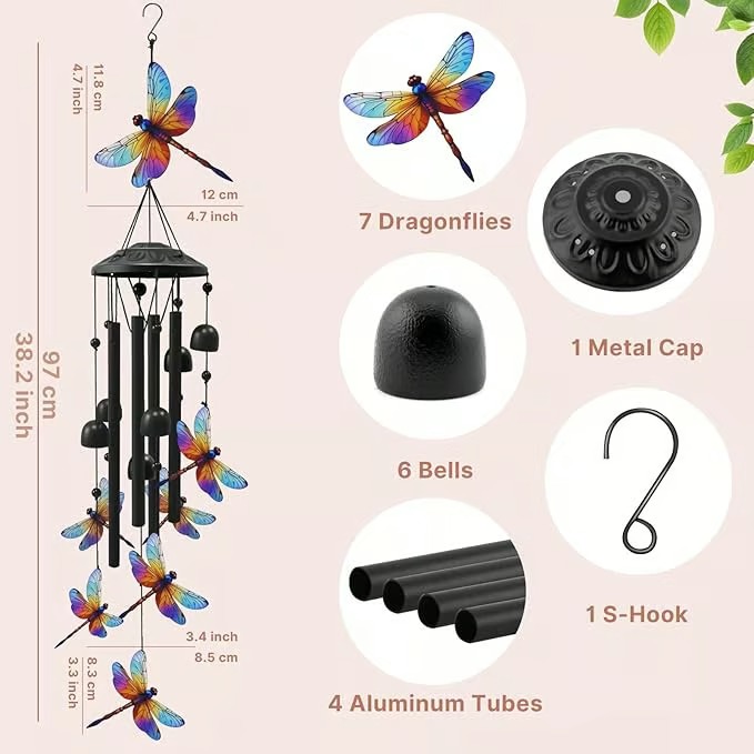 🔥Juneteenth 49% OFF🔥 — 🦜Vintage Colorful Hummingbird Wind Chime with Metal Tubes and Bells