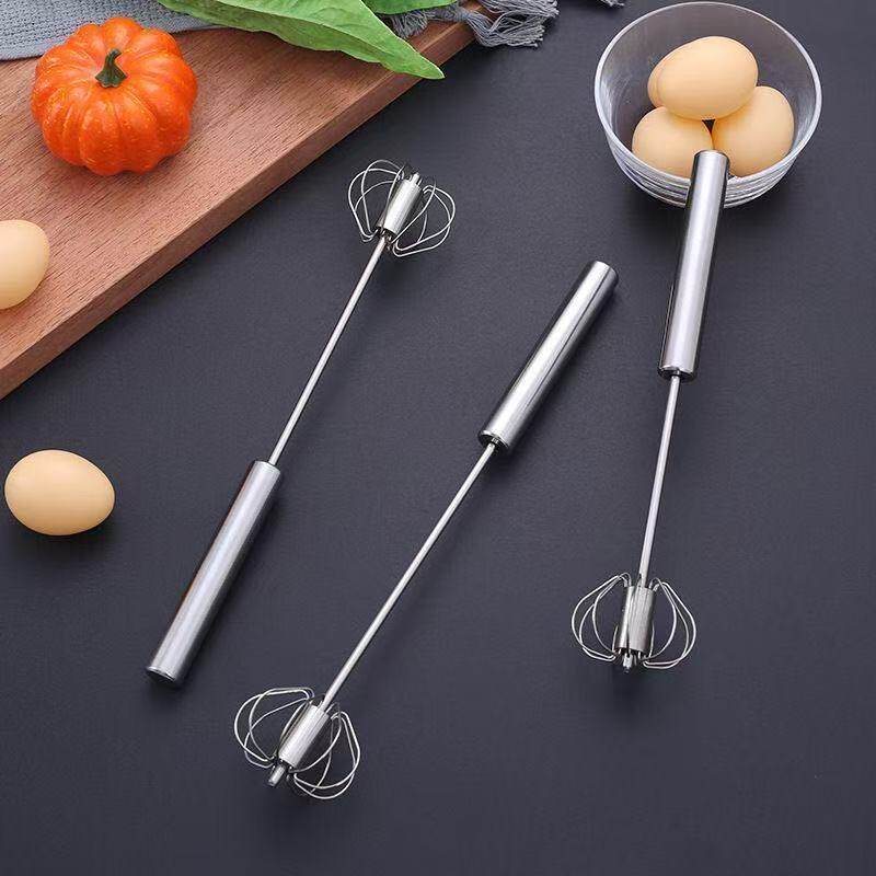 Semi-Automatic Stainless Steel Push Rotary Whisk Set